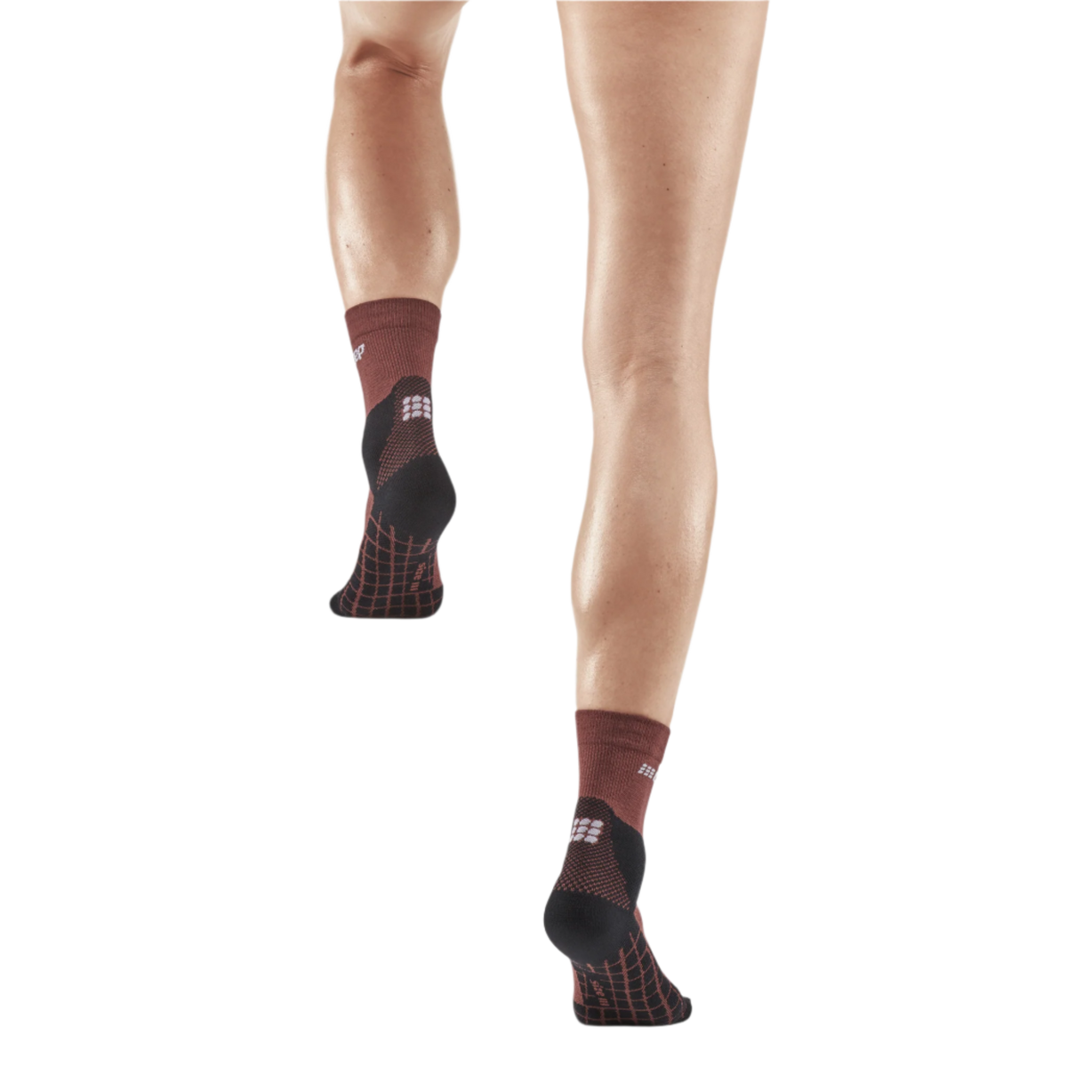 Hiking Light Merino Mid Cut Compression Socks, Women, Cherry Brown