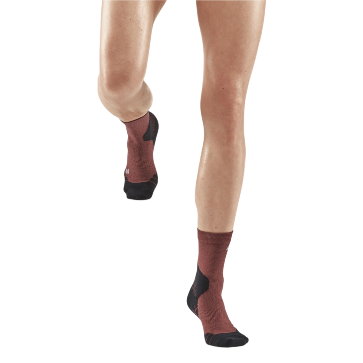 Hiking Light Merino Mid Cut Compression Socks, Women, Cherry Brown
