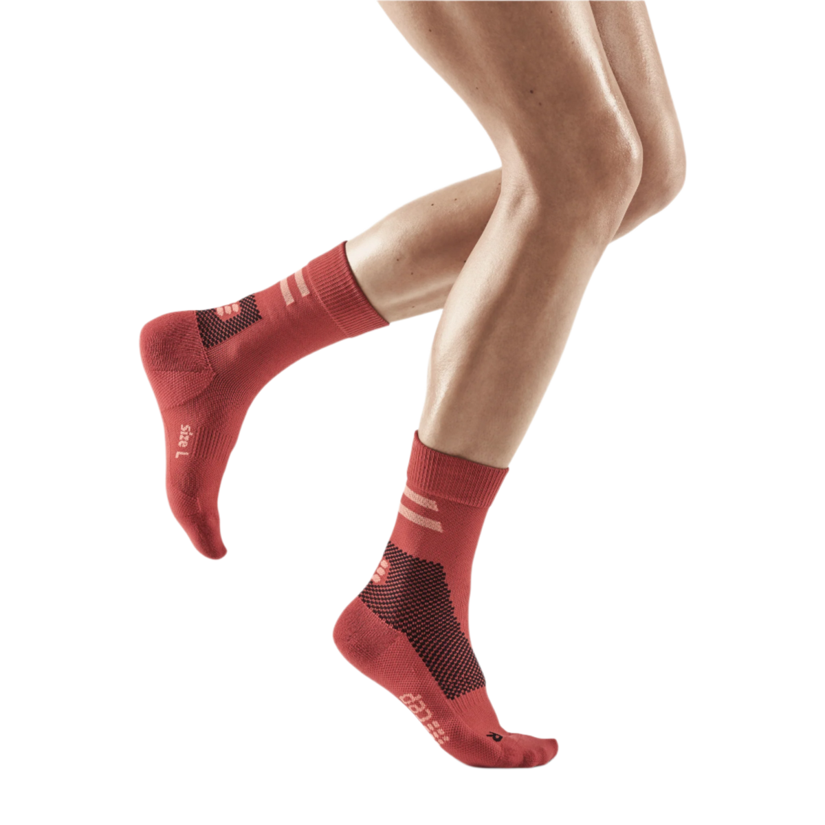 Training Mid Cut Compression Socks, Women, Red Training