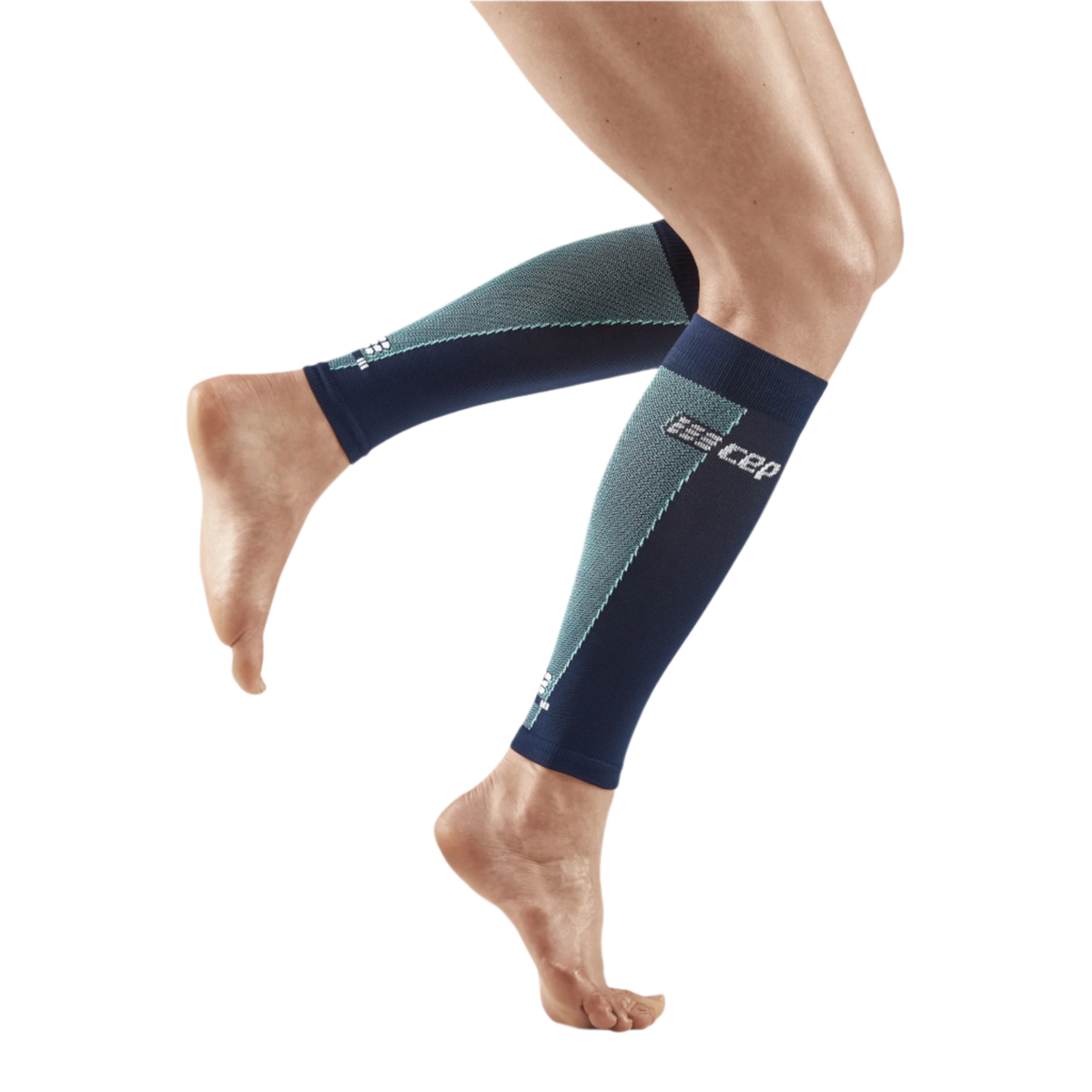 Ultralight Compression Calf Sleeves, Women, Ultralight Navy/Light Blue