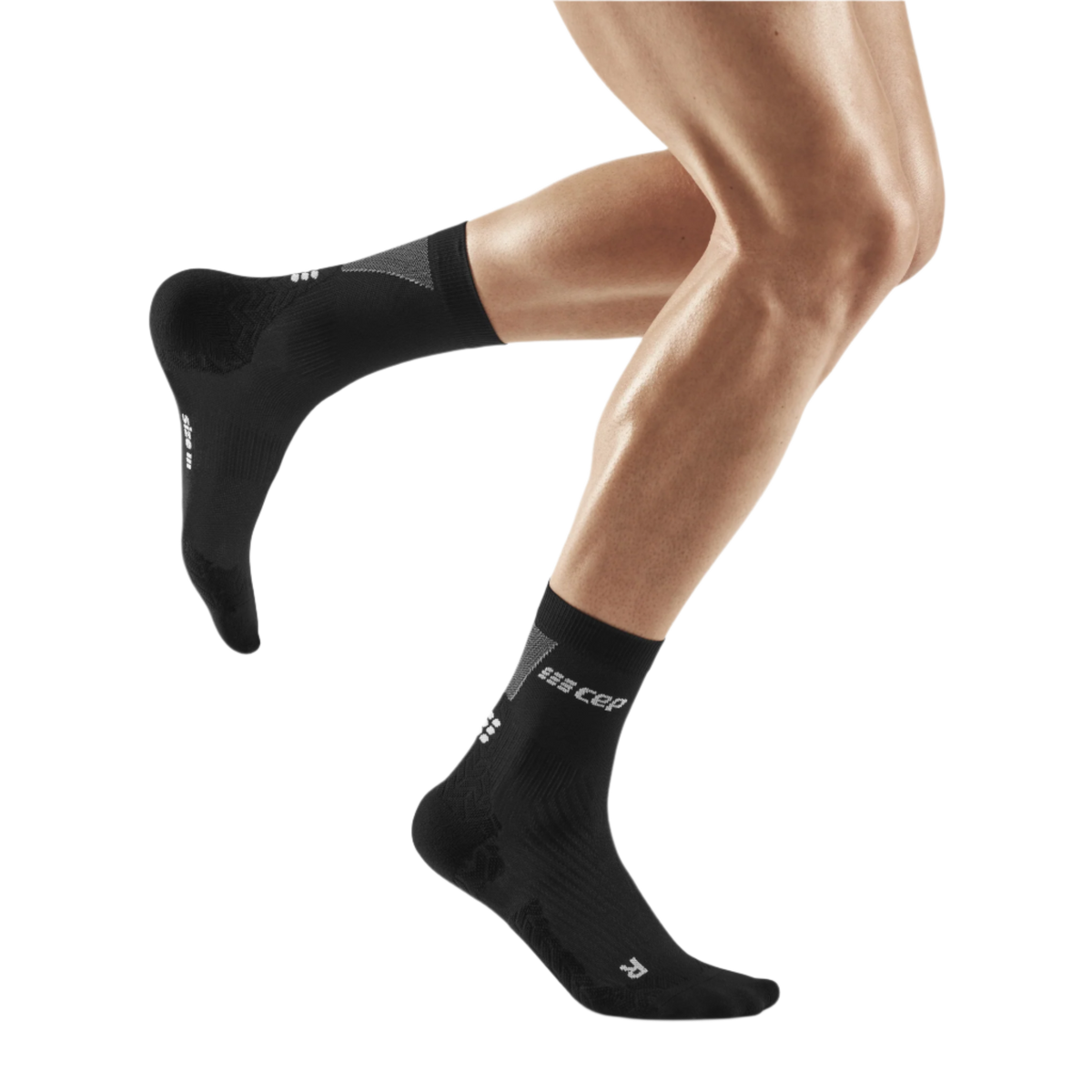 Ultralight Mid Cut Compression Socks, Men, Ultralight Black/Grey
