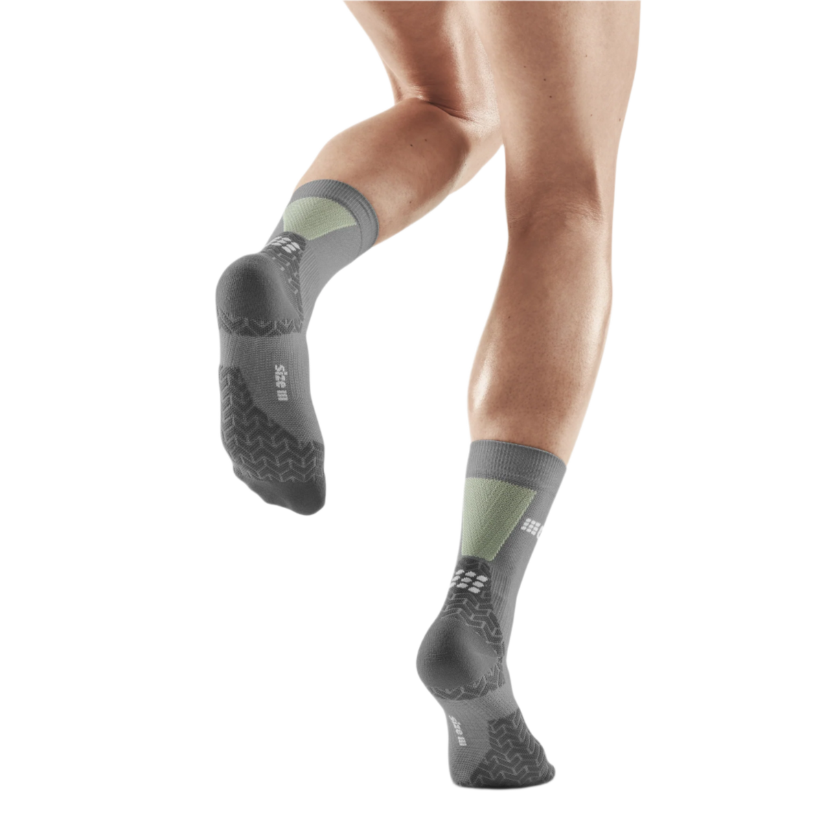 Ultralight Mid Cut Compression Socks, Women, Ultralight Grey/Lime