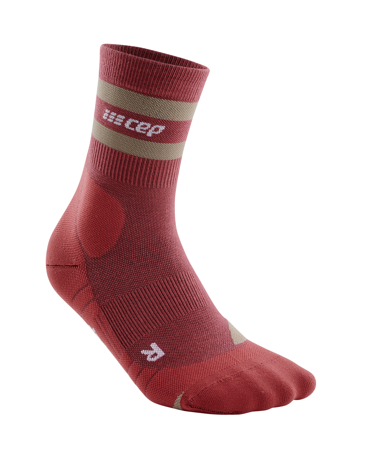 Hiking 80s Mid Cut Compression Socks, Men, Berry/Sand