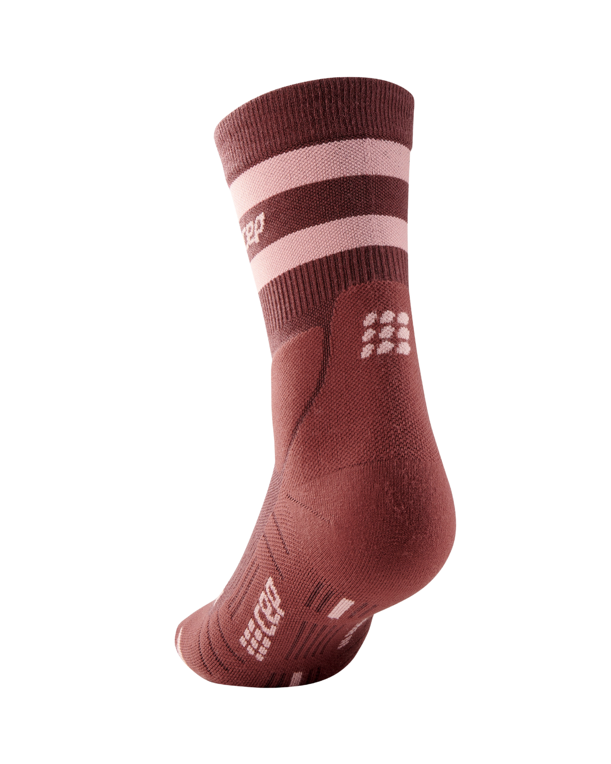 Hiking 80s Mid Cut Compression Socks, Women, Cherry Brown/Rose