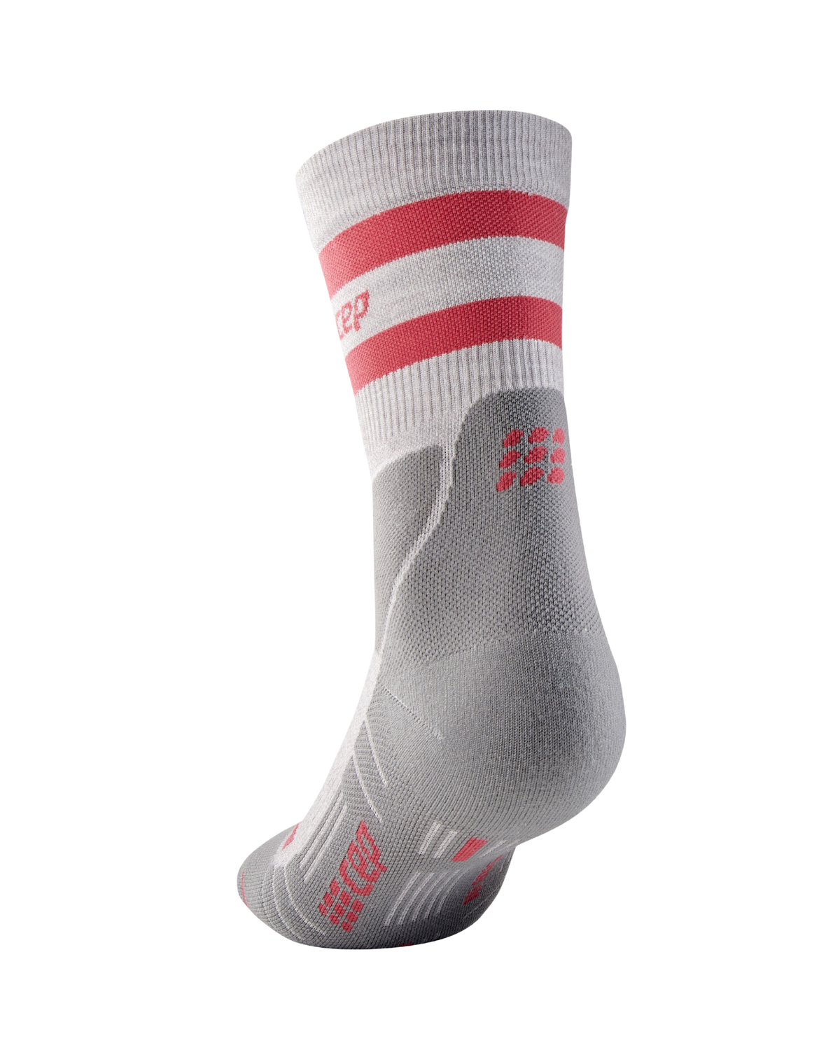 Hiking 80s Mid Cut Compression Socks, Men, Light Grey/Red