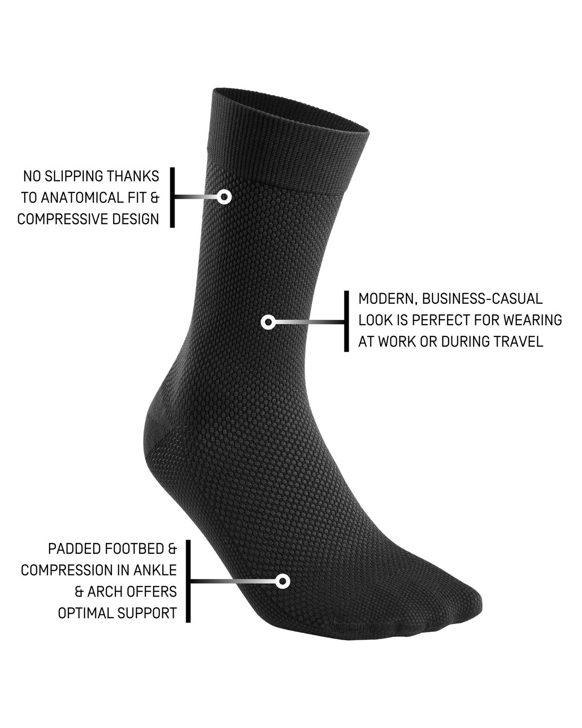 Allday Mid Cut Compression Socks, Women, Black