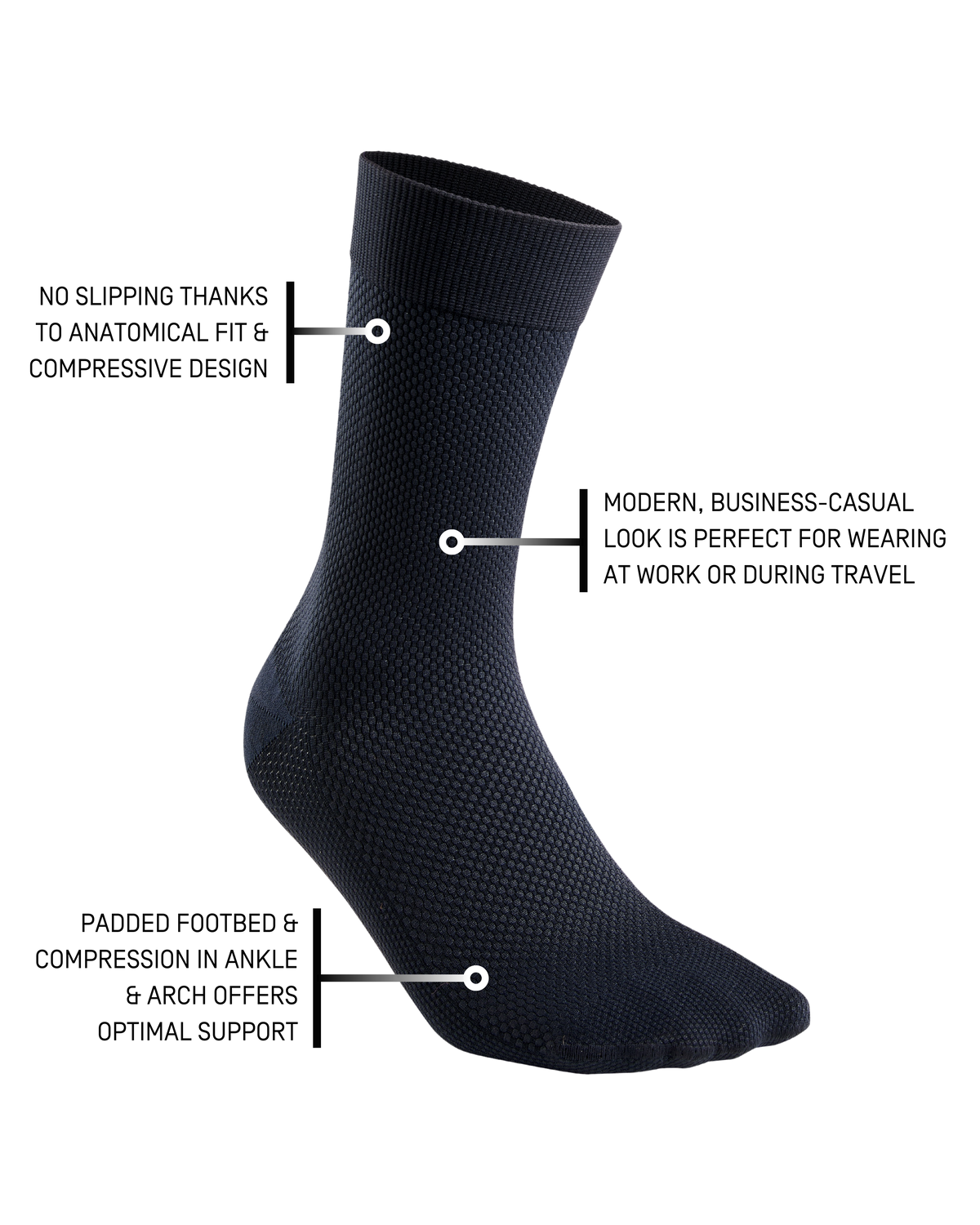 Allday Mid Cut Compression Socks, Women, Dark Blue