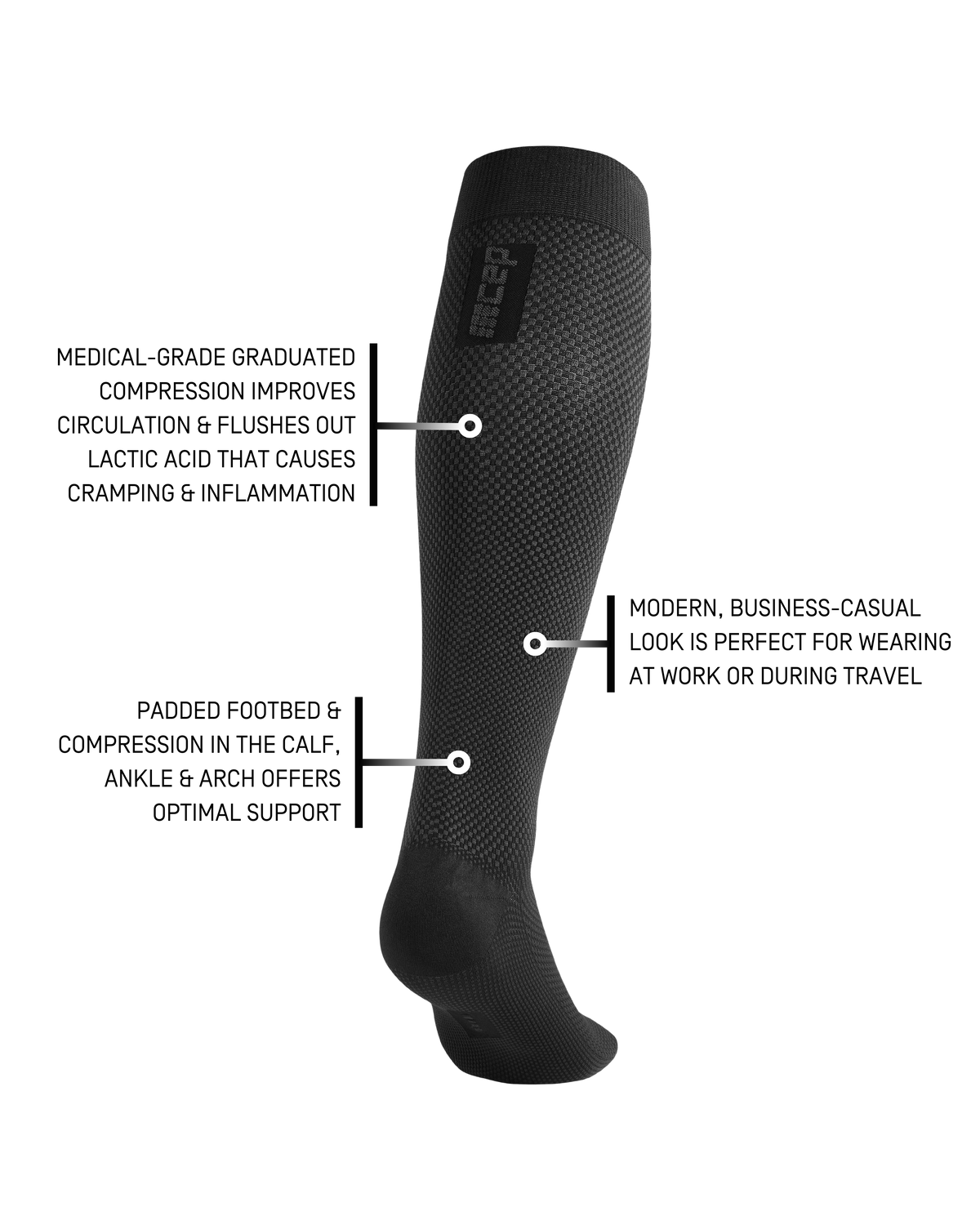 Allday Tall Compression Socks, Women, Black