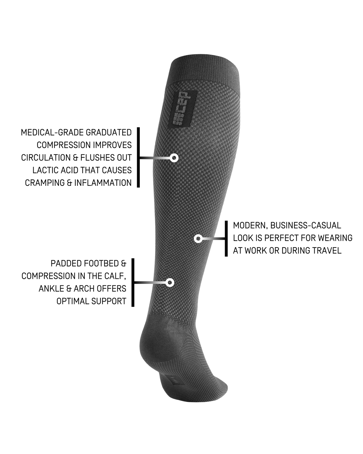 Allday Tall Compression Socks, Women, Dark Grey