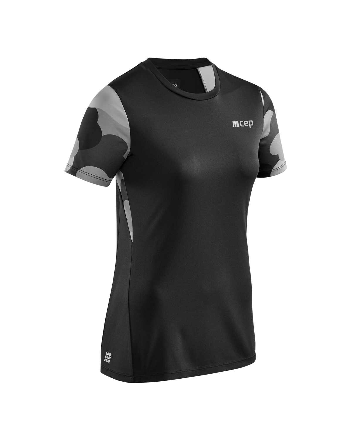 Camocloud Short Sleeve Shirt, Women, Black/Grey Camo