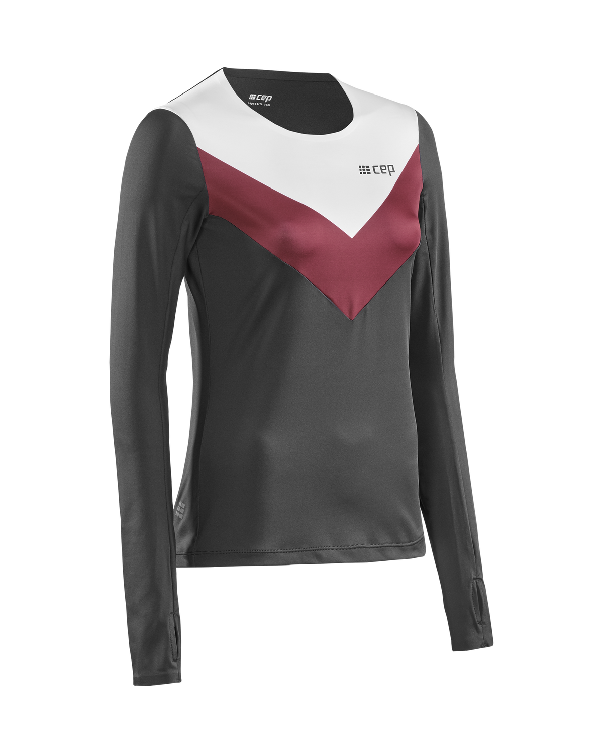 Chevron Long Sleeve Shirt, Women, Red/Black