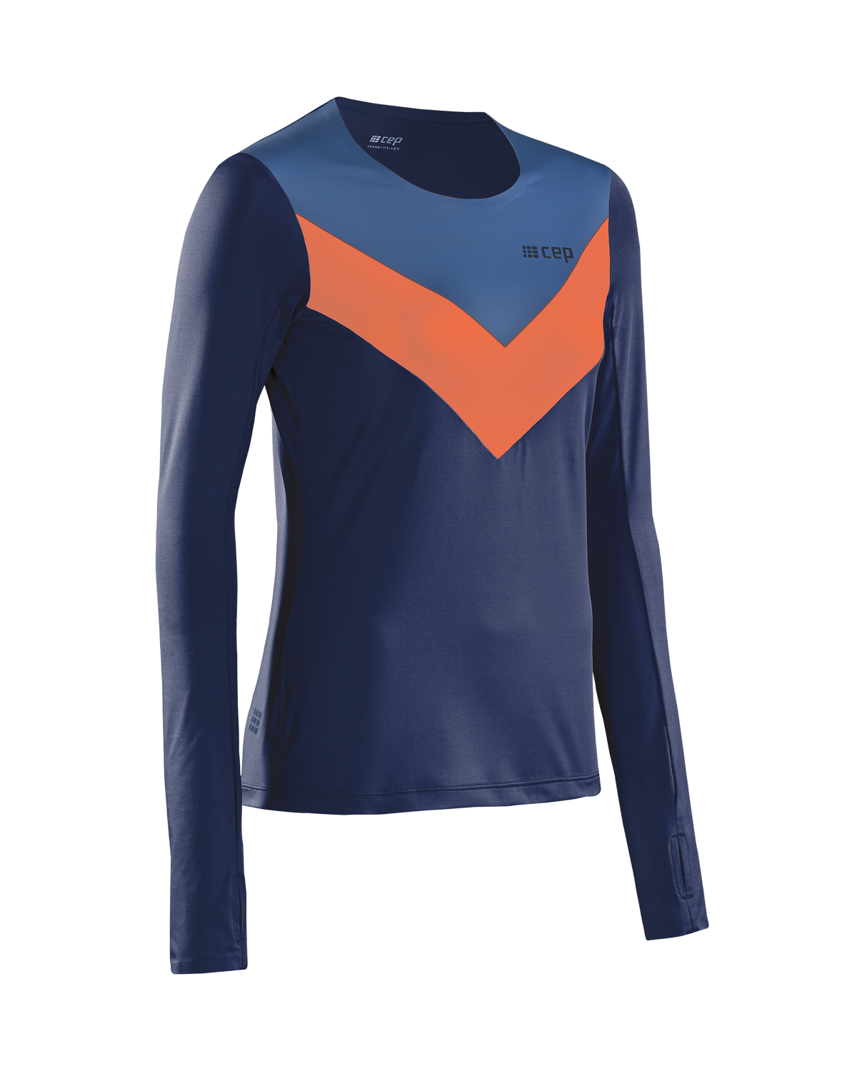 Chevron Long Sleeve Shirt, Women, Peacoat/Blue