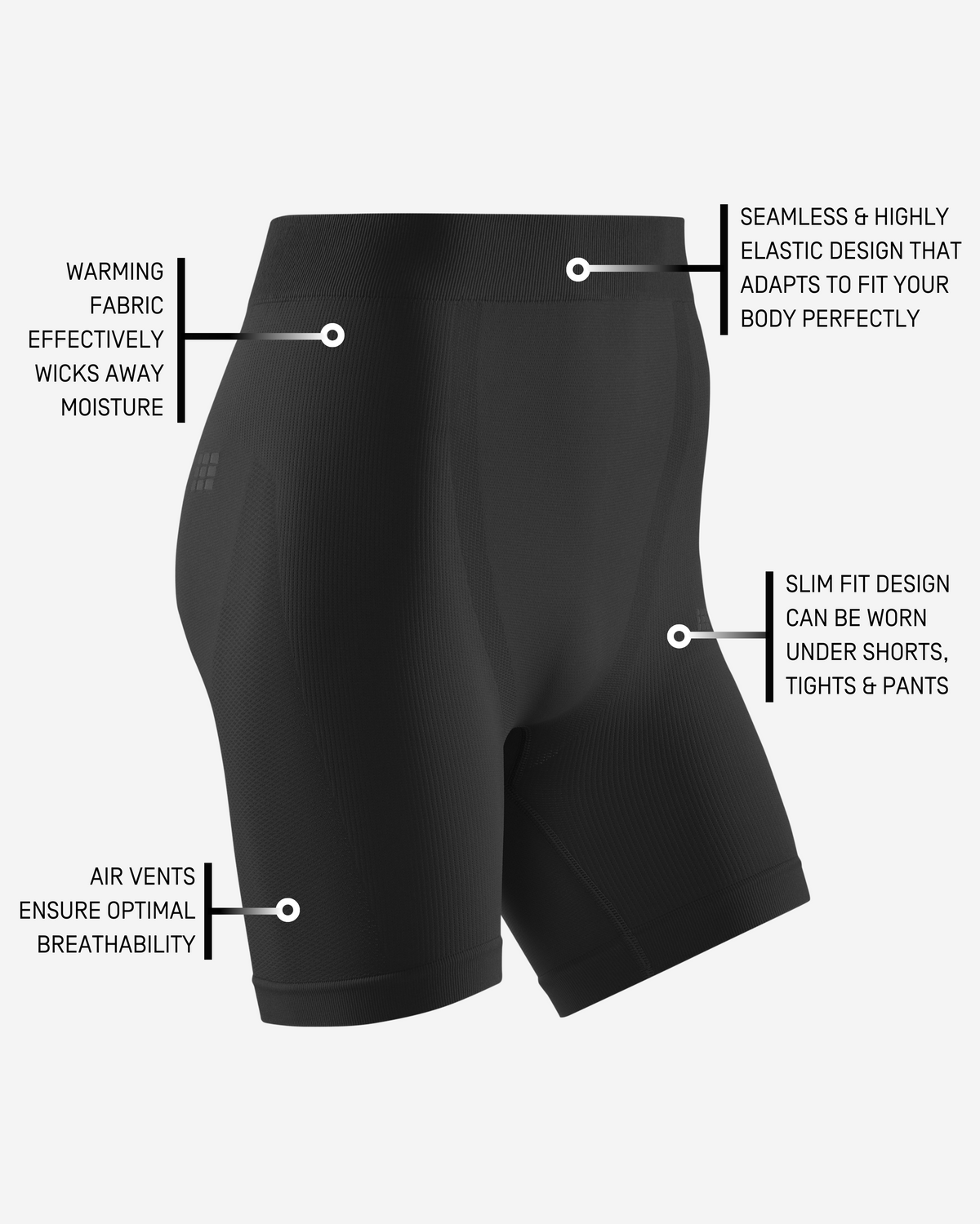 Cold Weather Base Shorts, Men, Black