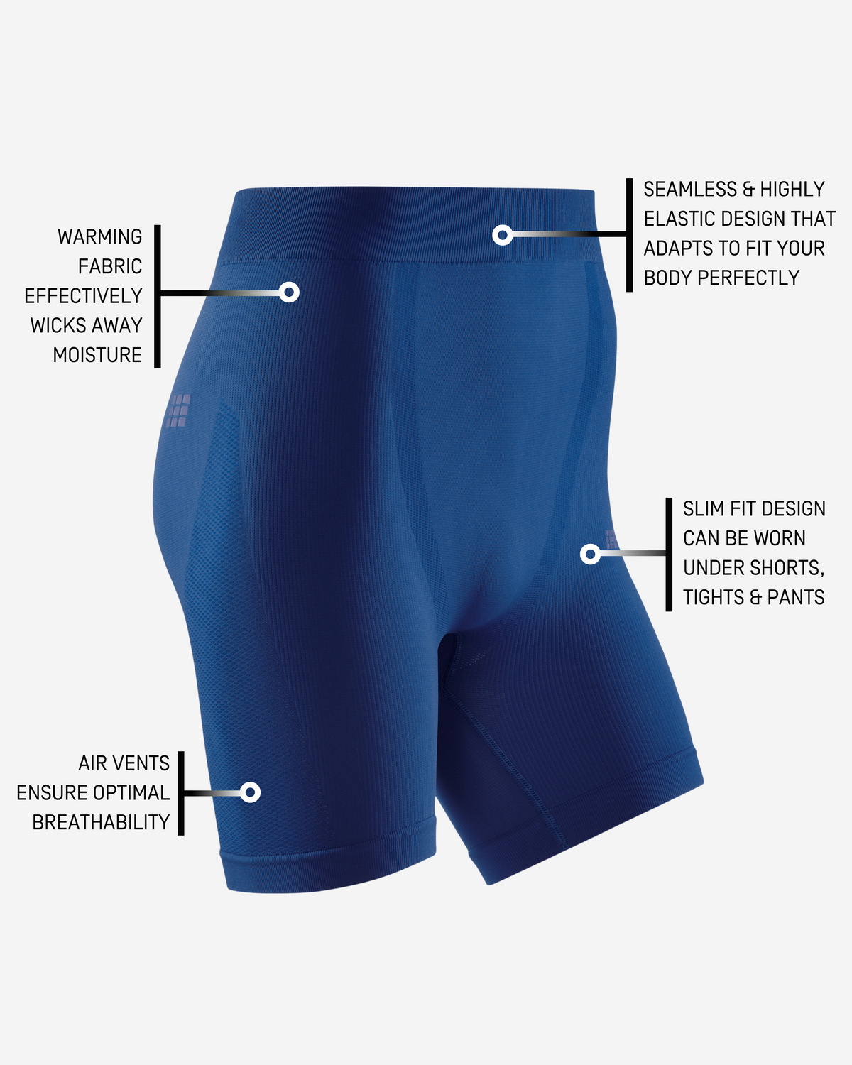Cold Weather Base Shorts, Men, Royal Blue