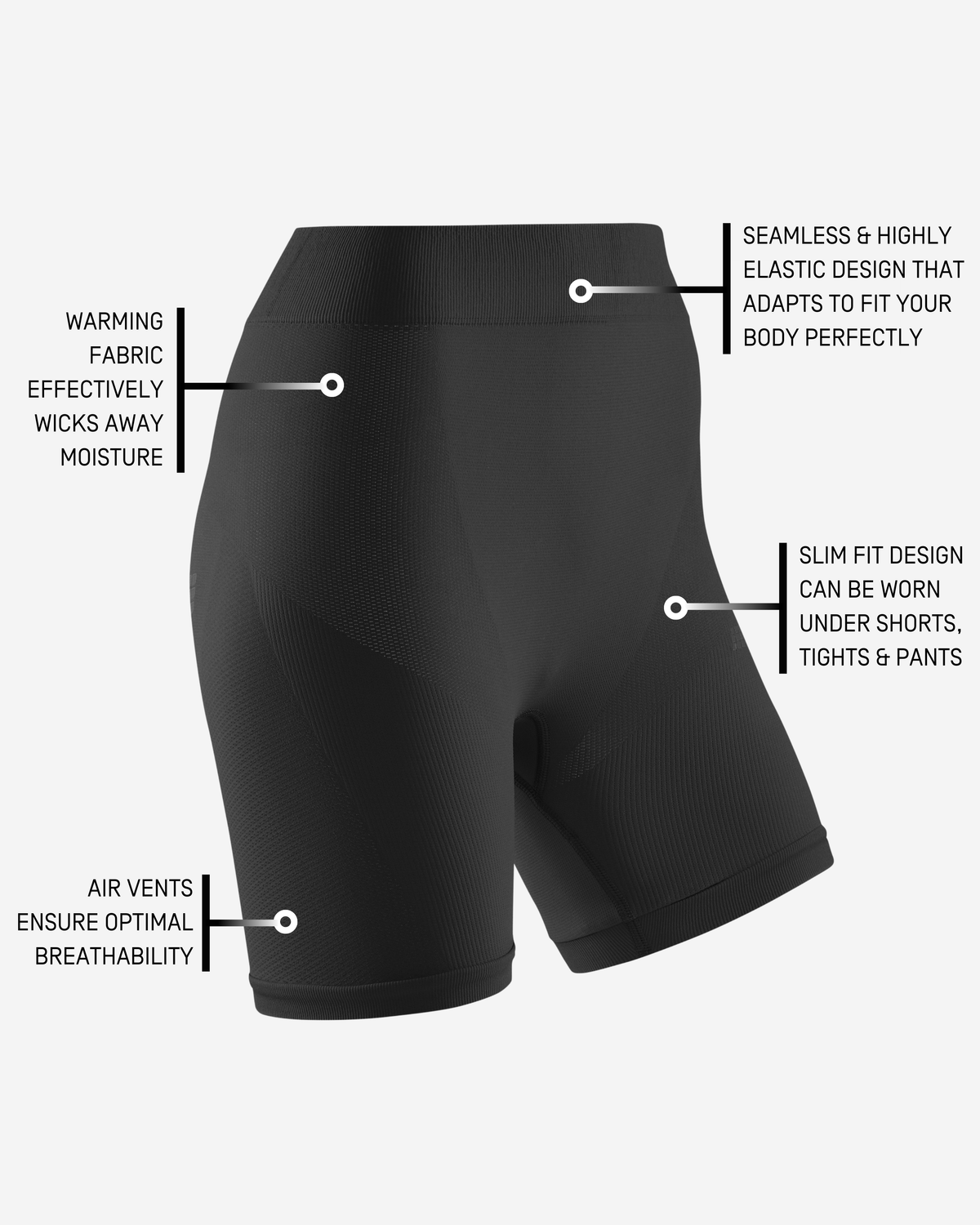 Cold Weather Base Shorts, Women, Black