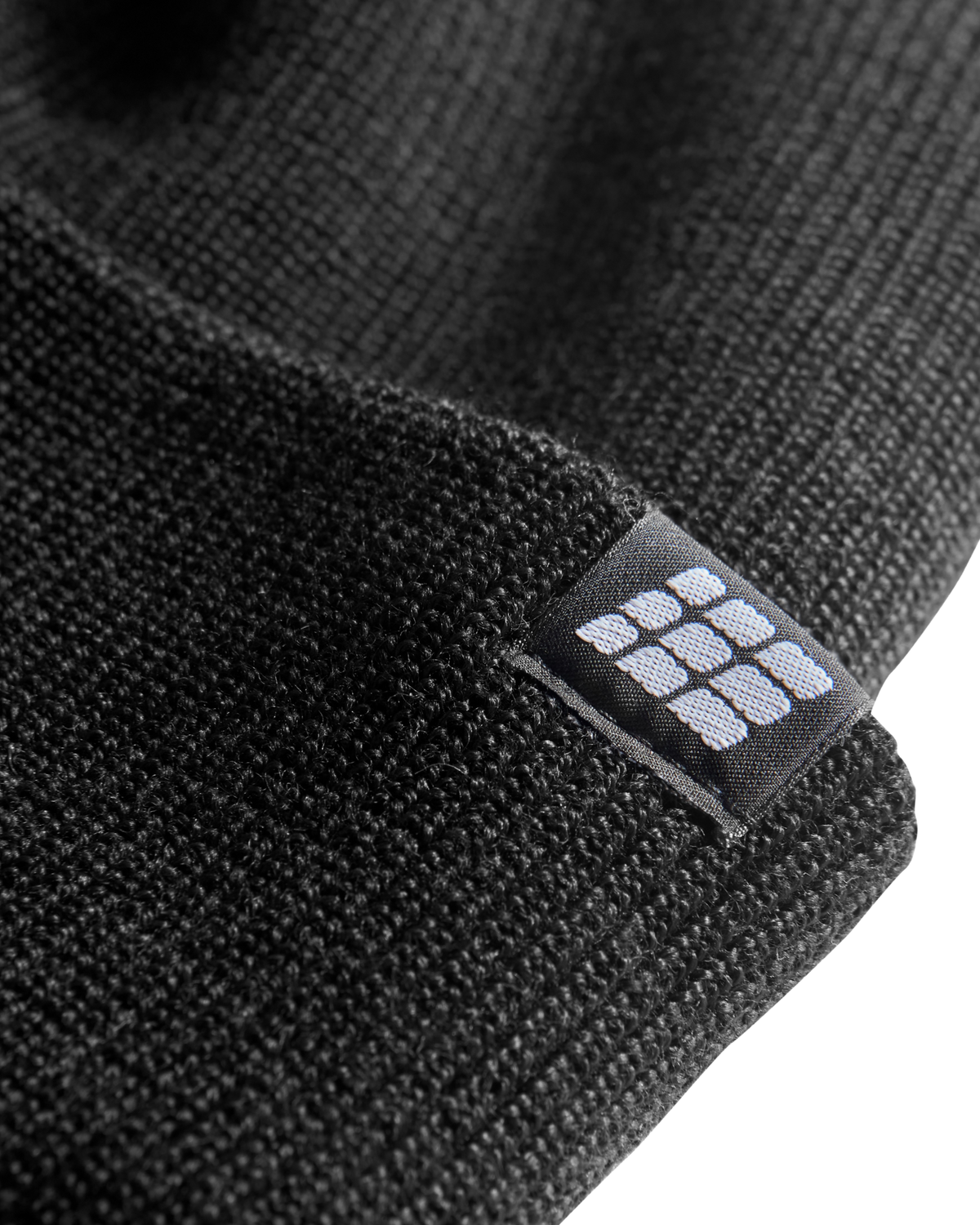 Cold Weather Merino PRO Beanie, Black Merino, close-up detail