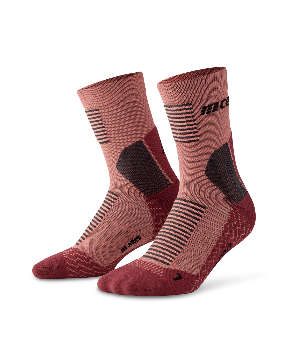 Cold Weather Mid Cut Compression Socks, Women, Rose