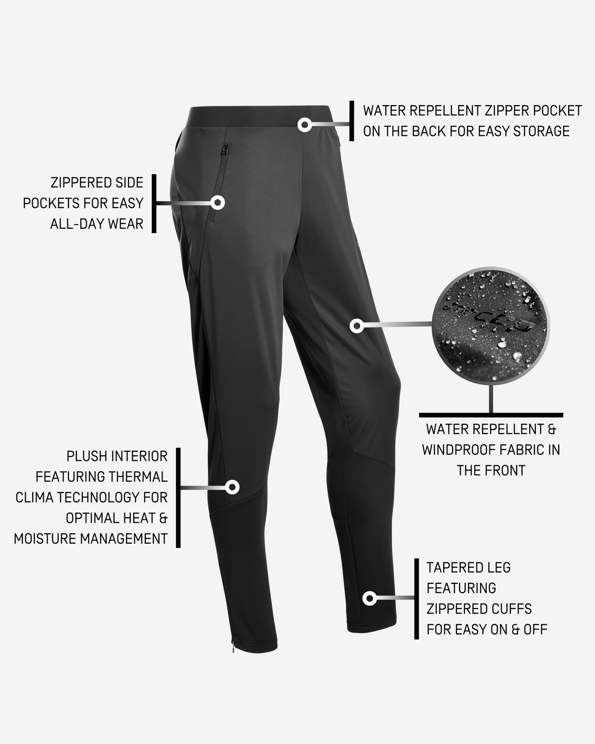 Cold Weather Pants, Men, Black