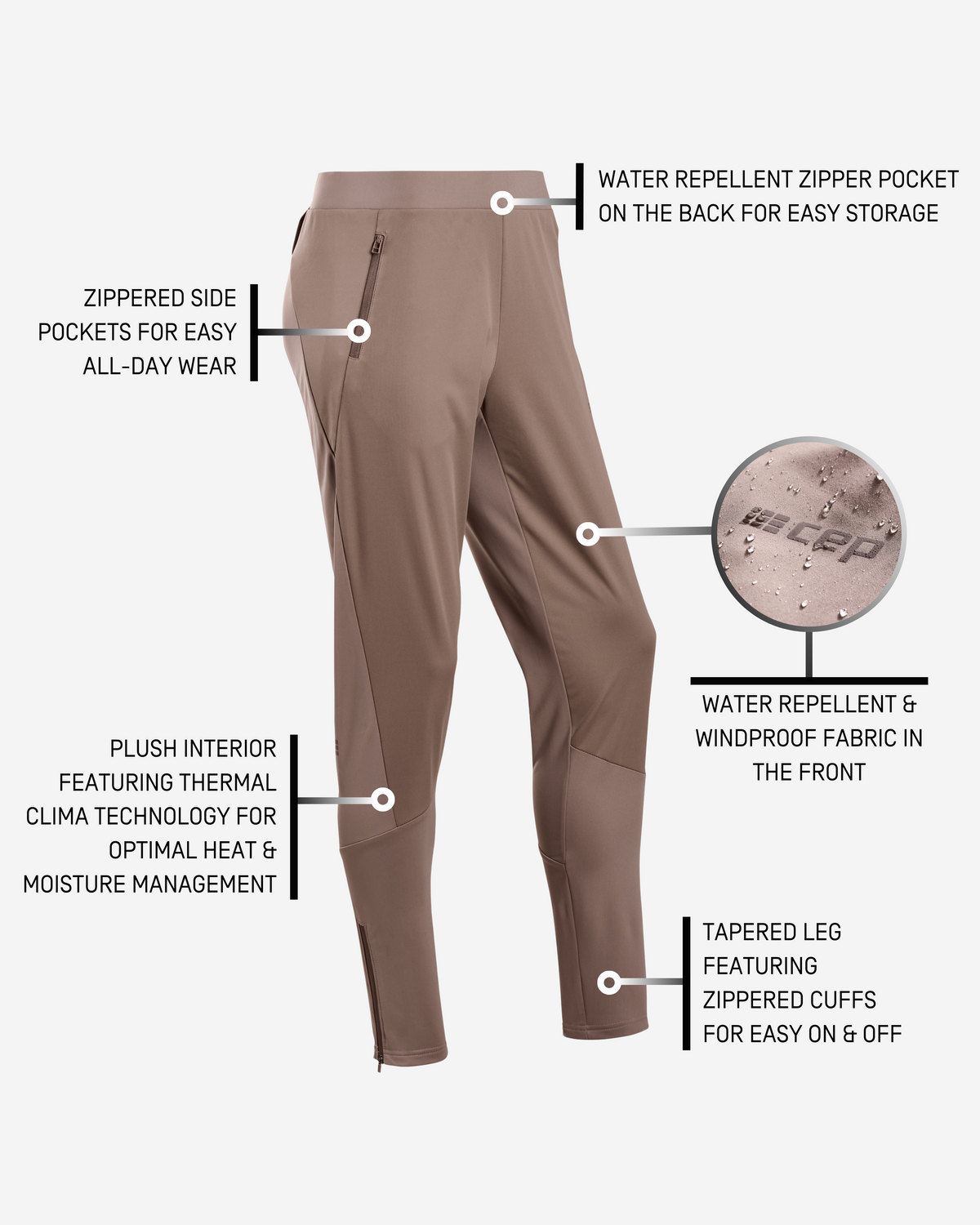 Cold Weather Pants, Men, Brown