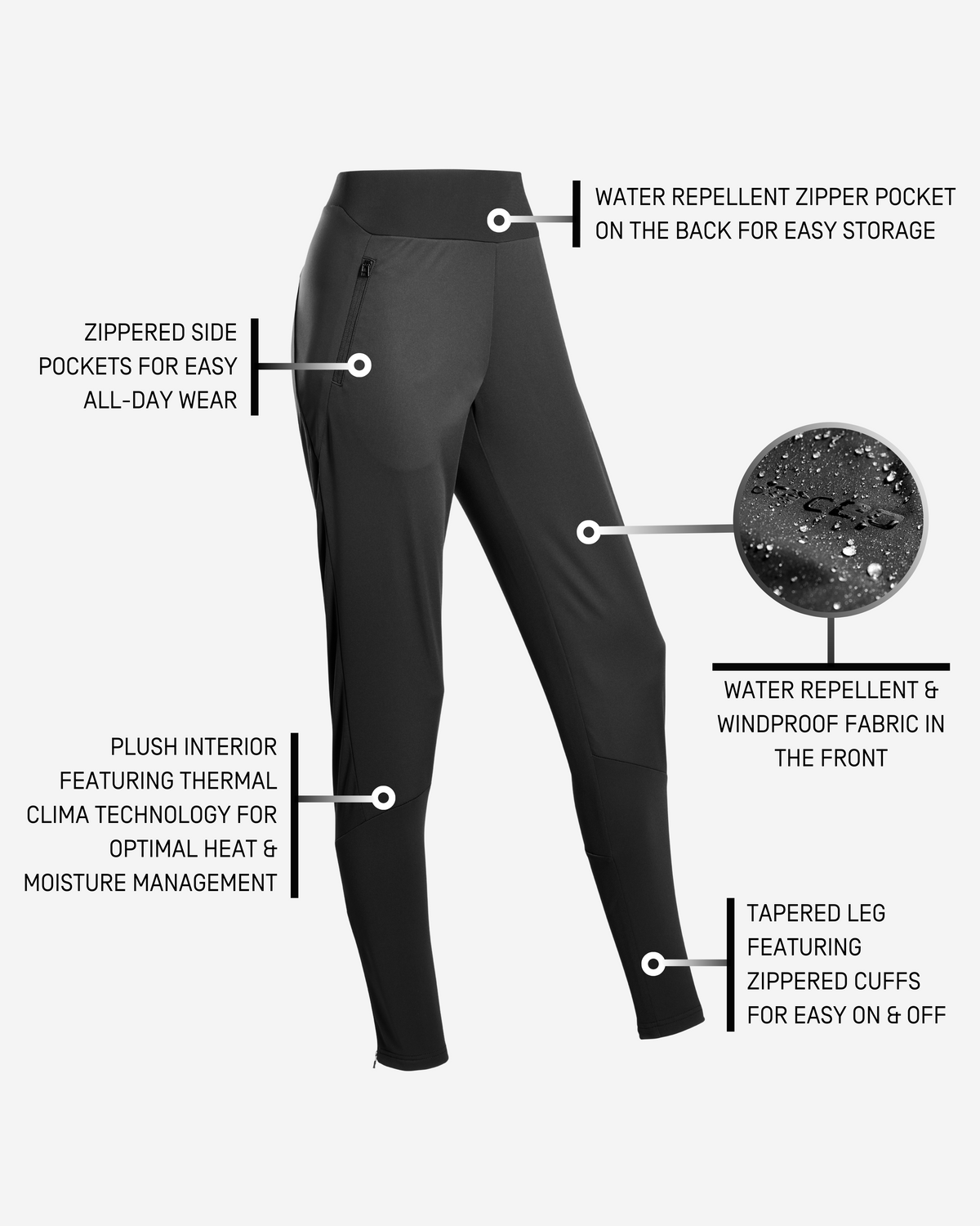 Cold Weather Pants, Women, Black