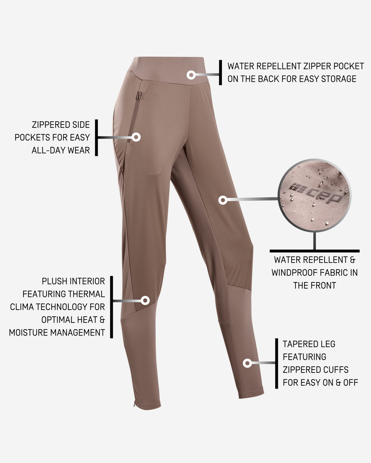 Cold Weather Pants, Women, Brown
