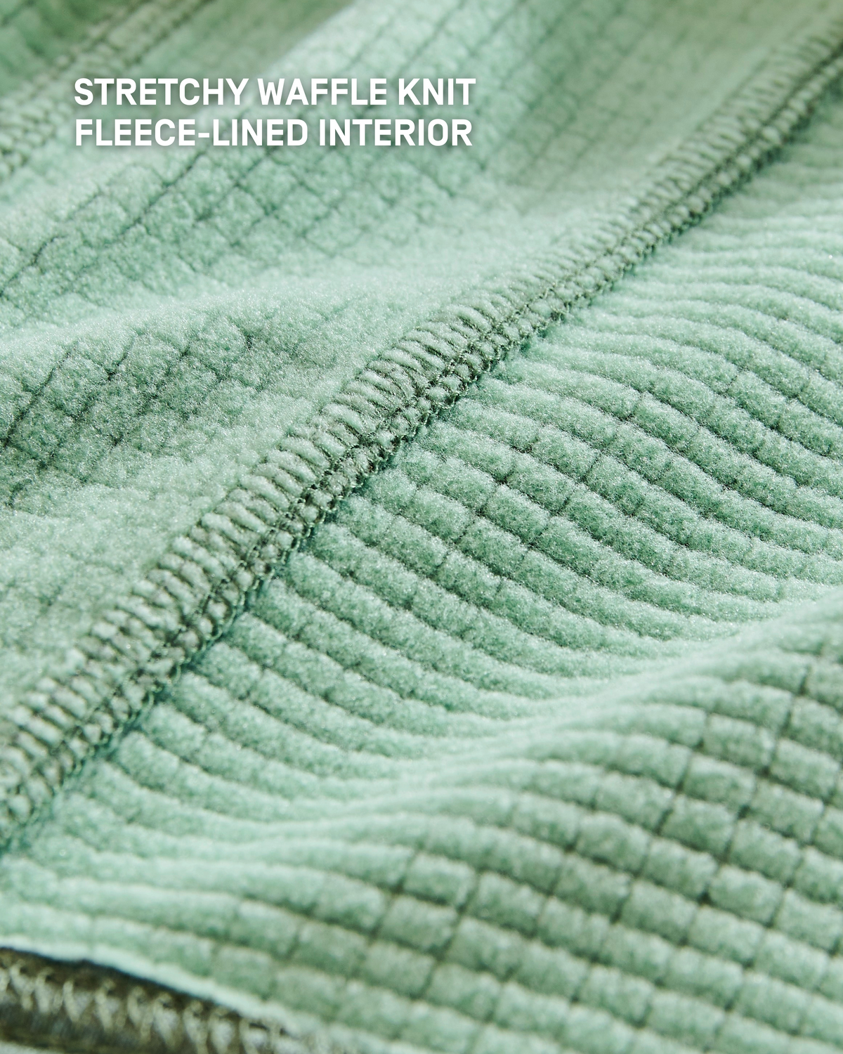 Cold Weather Quarter Zip Pullover, Women, Soft Green, close-up detail