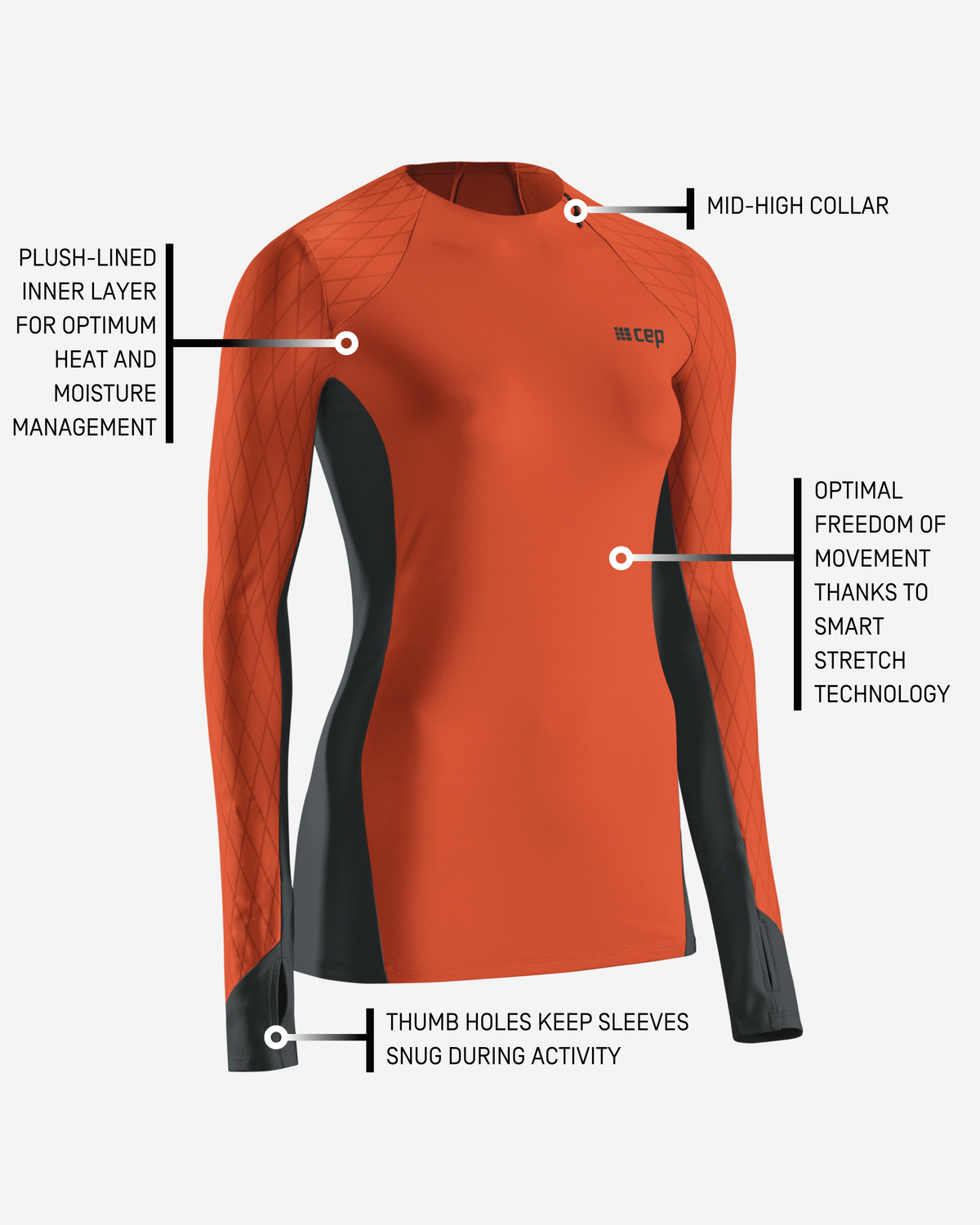 Cold Weather Shirt, Women (Discontinued), Dark Orange