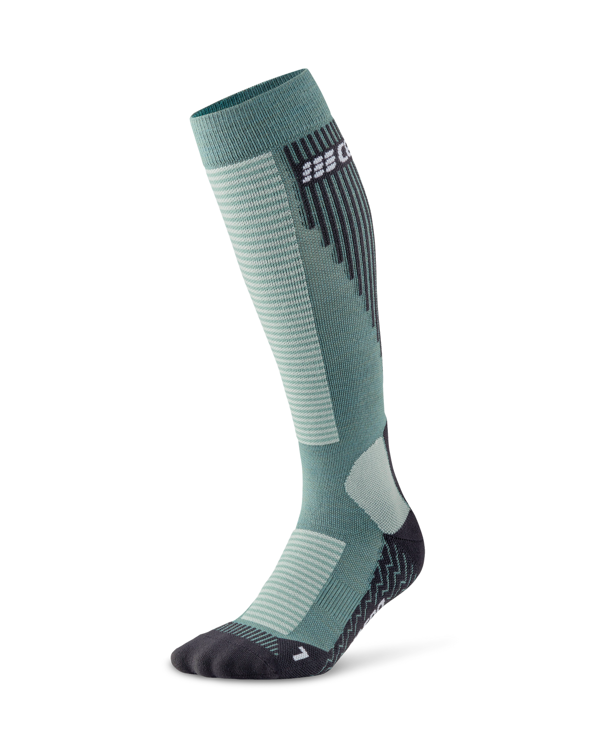 Cold Weather Tall Compression Socks, Women, Blue-Grey