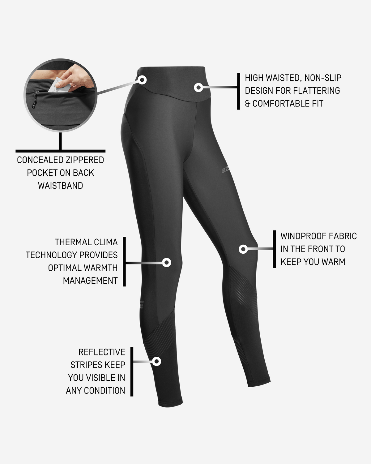 Cold Weather Tights, Women, Black