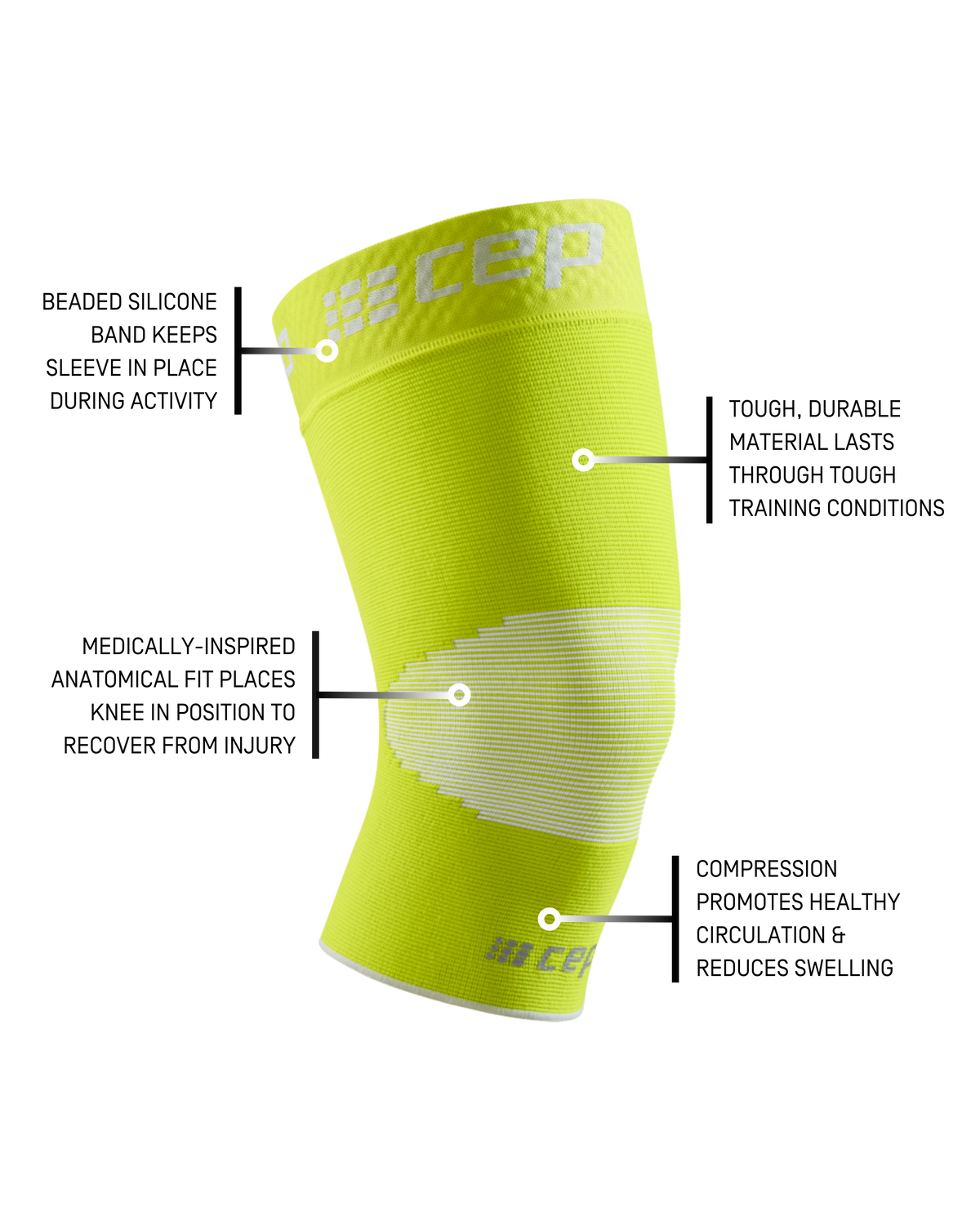 Compression Knee Sleeve, Lime/Grey