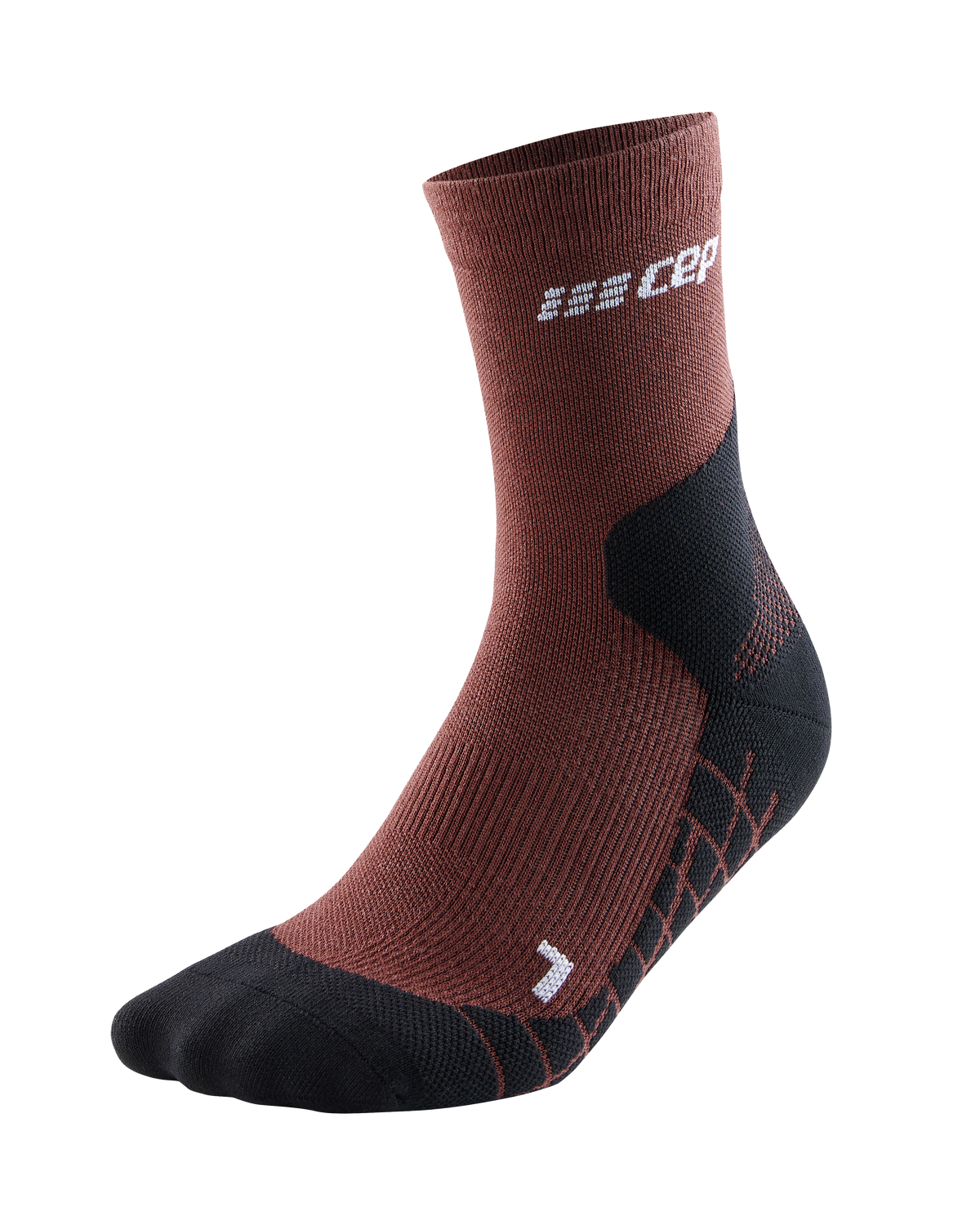 Hiking Light Merino Mid Cut Compression Socks, Women, Cherry Brown