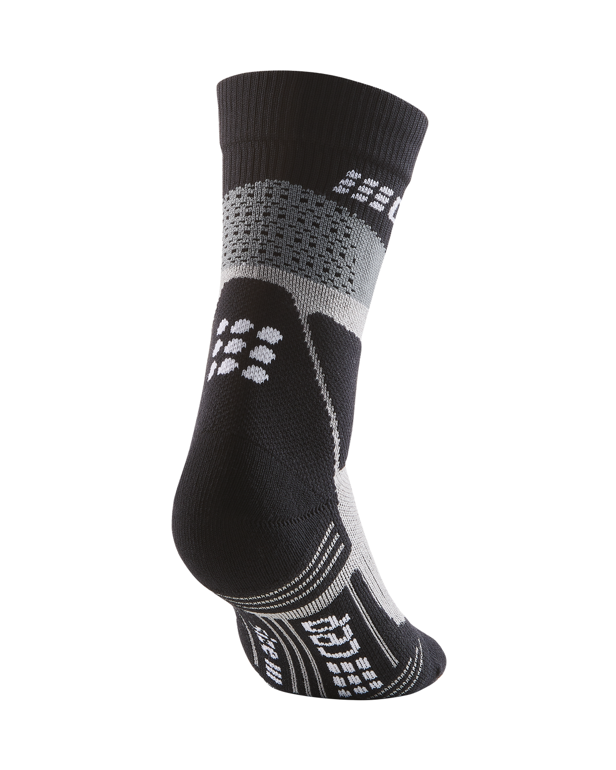 Hiking Max Cushion Mid Cut Compression Socks, Women, Grey/Black