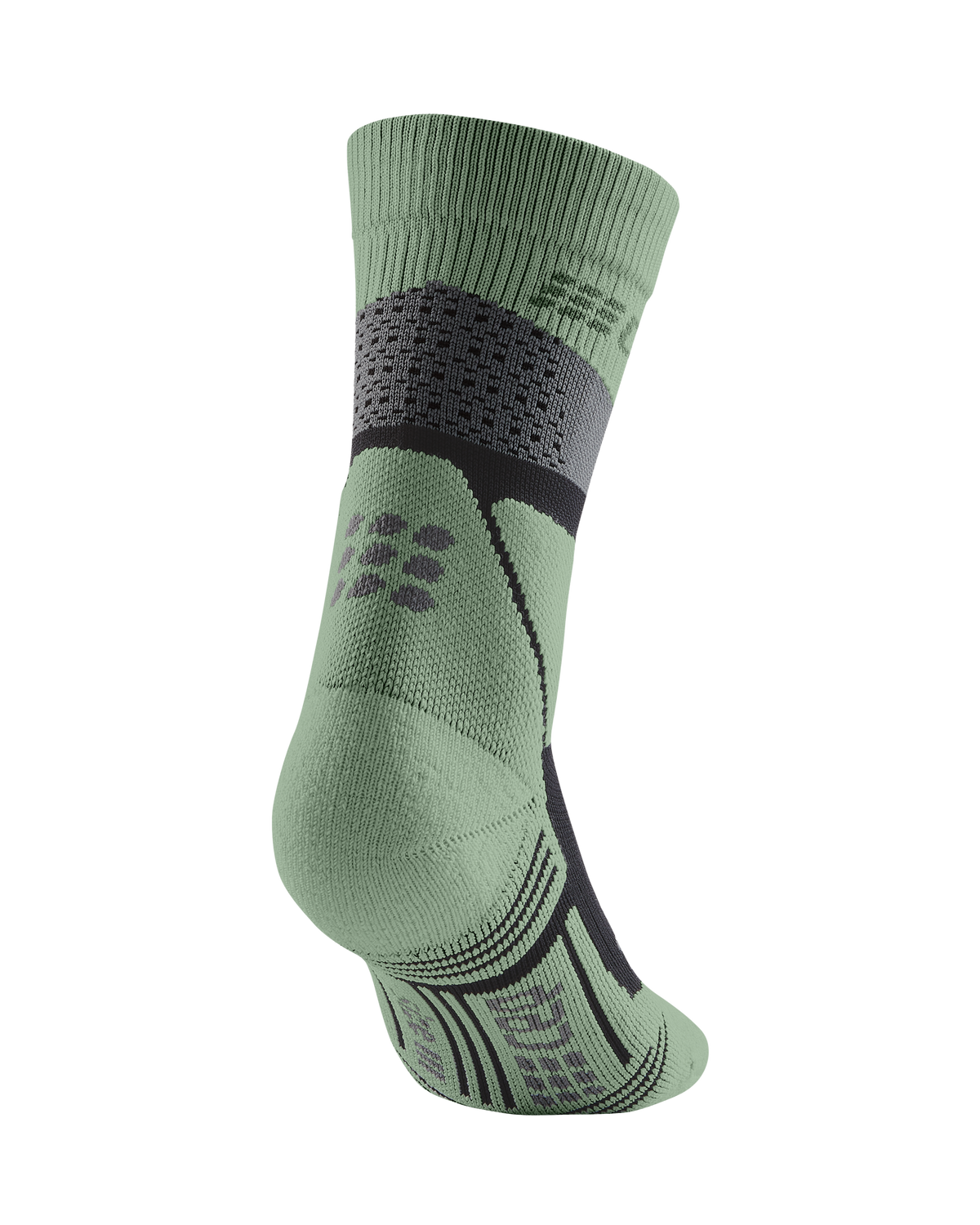 Hiking Max Cushion Mid Cut Compression Socks, Women, Grey/Mint