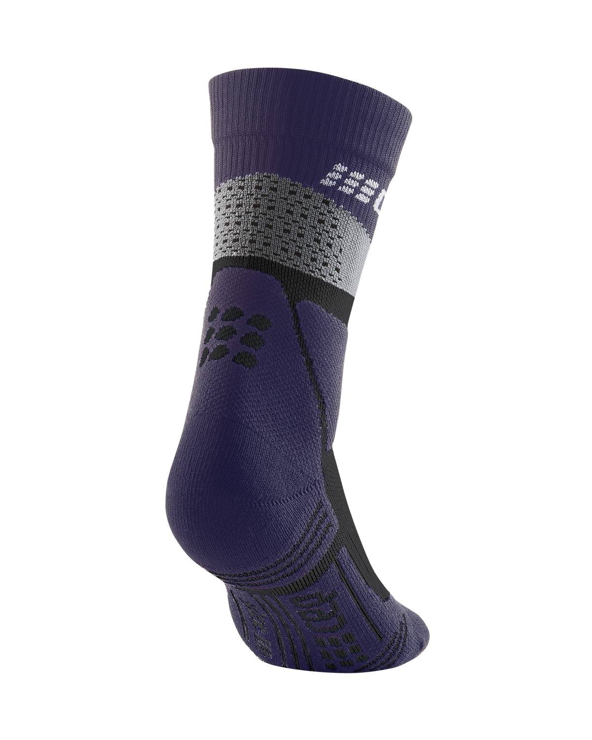 Hiking Max Cushion Mid Cut Compression Socks, Women, Grey/Purple