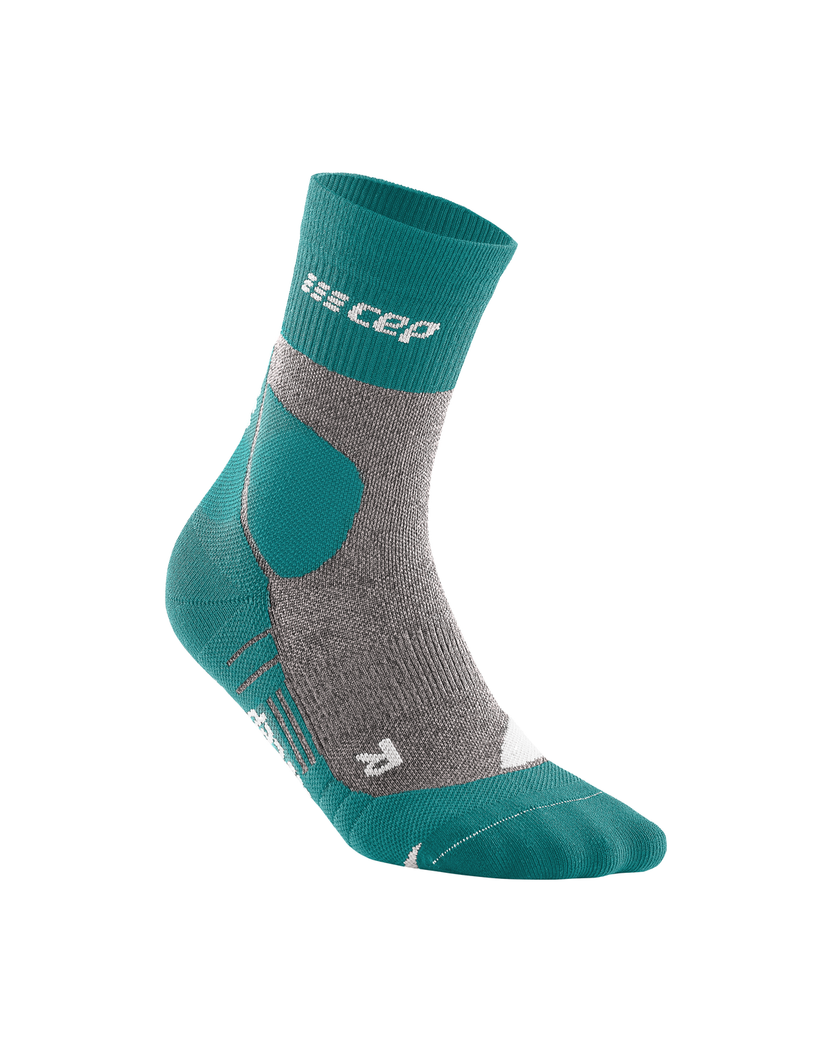Hiking Merino Mid Cut Compression Socks, Men, Forest Green/Grey