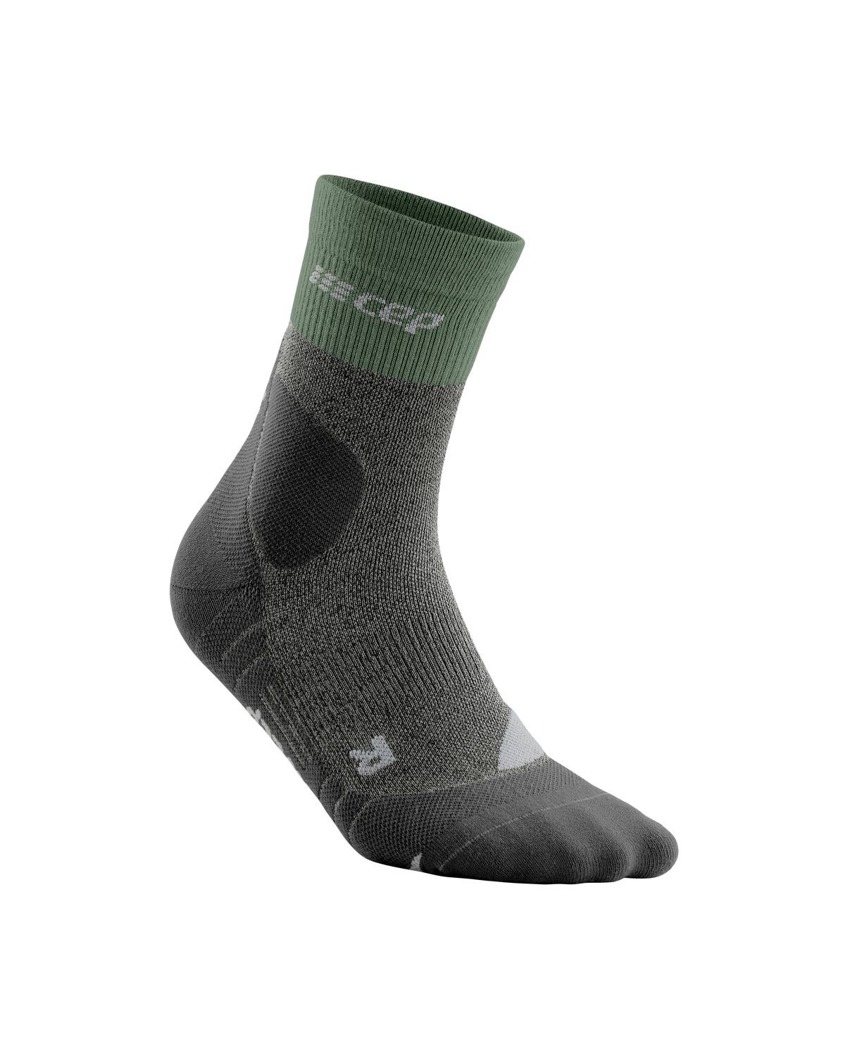 Hiking Merino Mid Cut Compression Socks, Men, Green/Grey