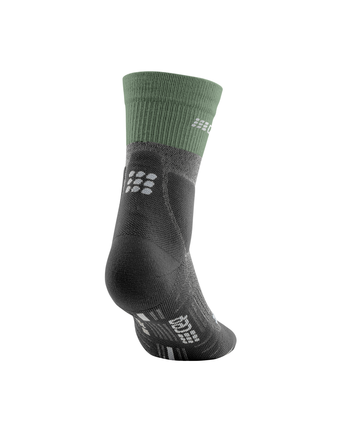 Hiking Merino Mid Cut Compression Socks, Men, Green/Grey