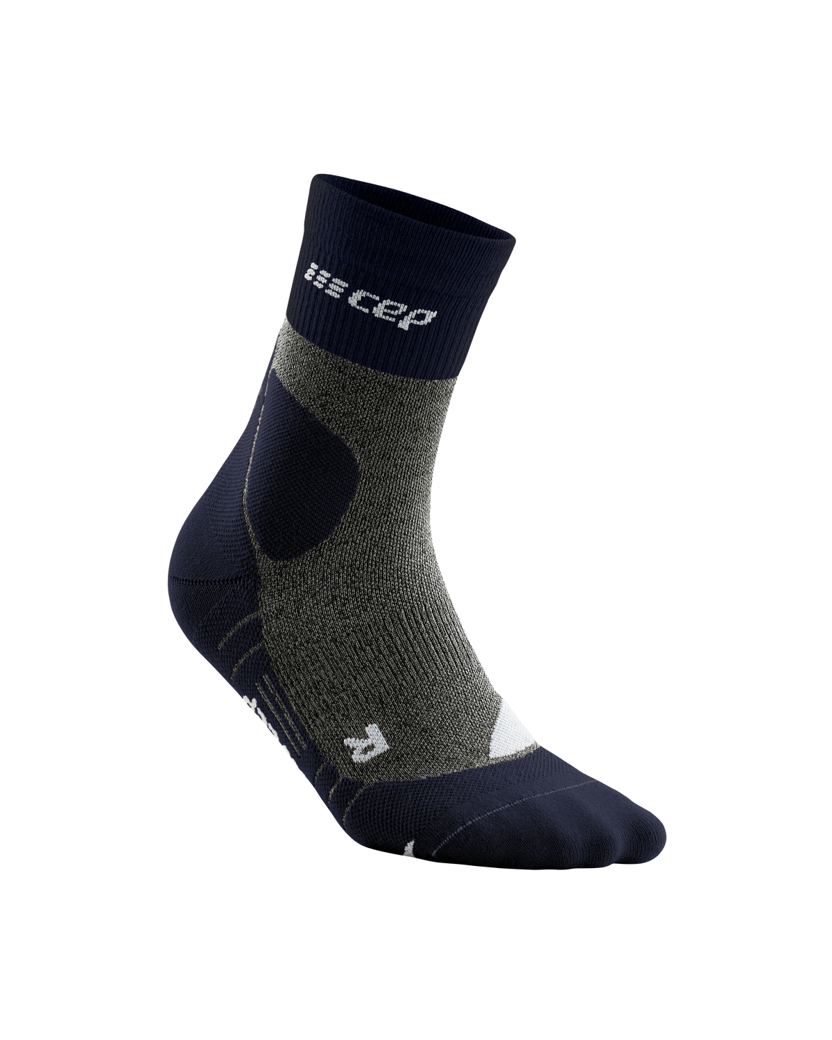 Hiking Merino Mid Cut Compression Socks, Men, Peacoat/Grey