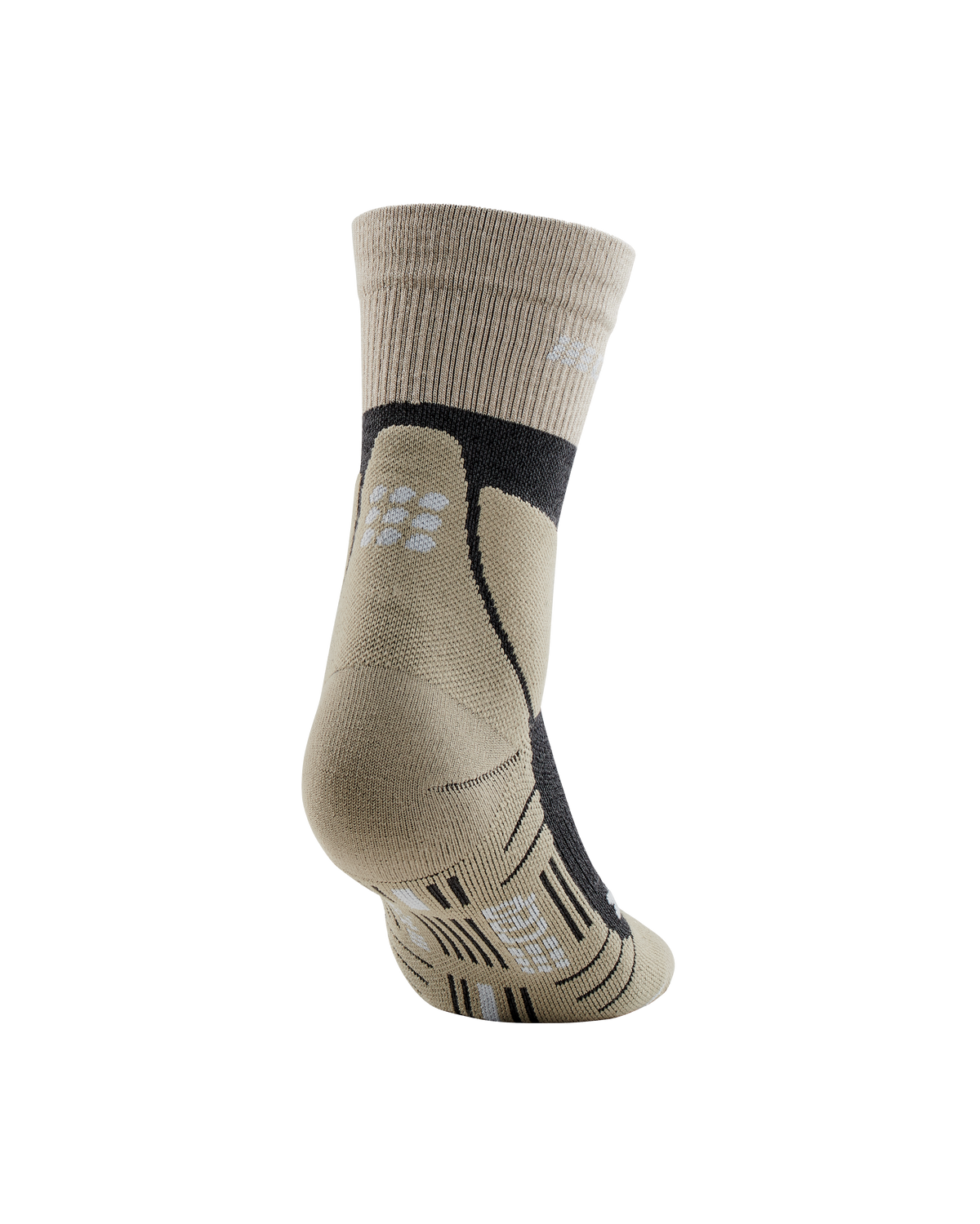 Hiking Merino Mid Cut Compression Socks, Men, Sand/Grey