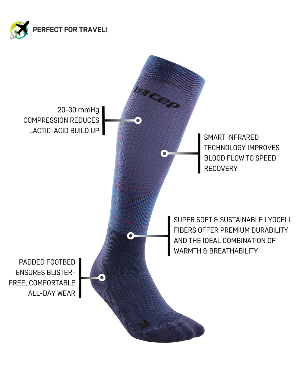 Infrared Recovery Compression Socks, Men