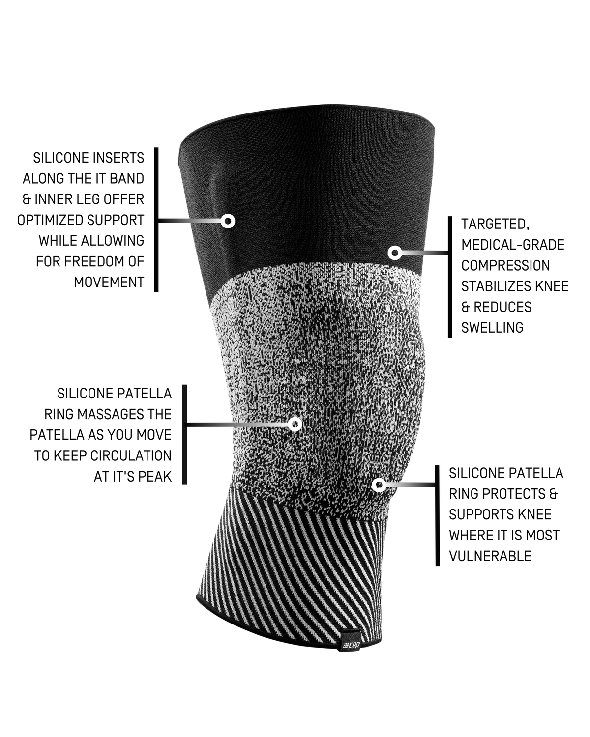 Max Support Knee Sleeve, Multi-Black/White