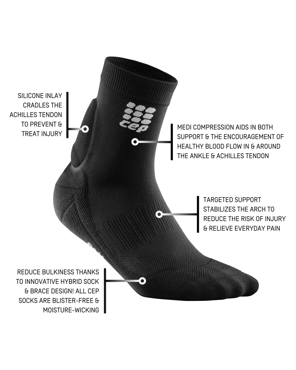 Achilles Support Short Socks, Men