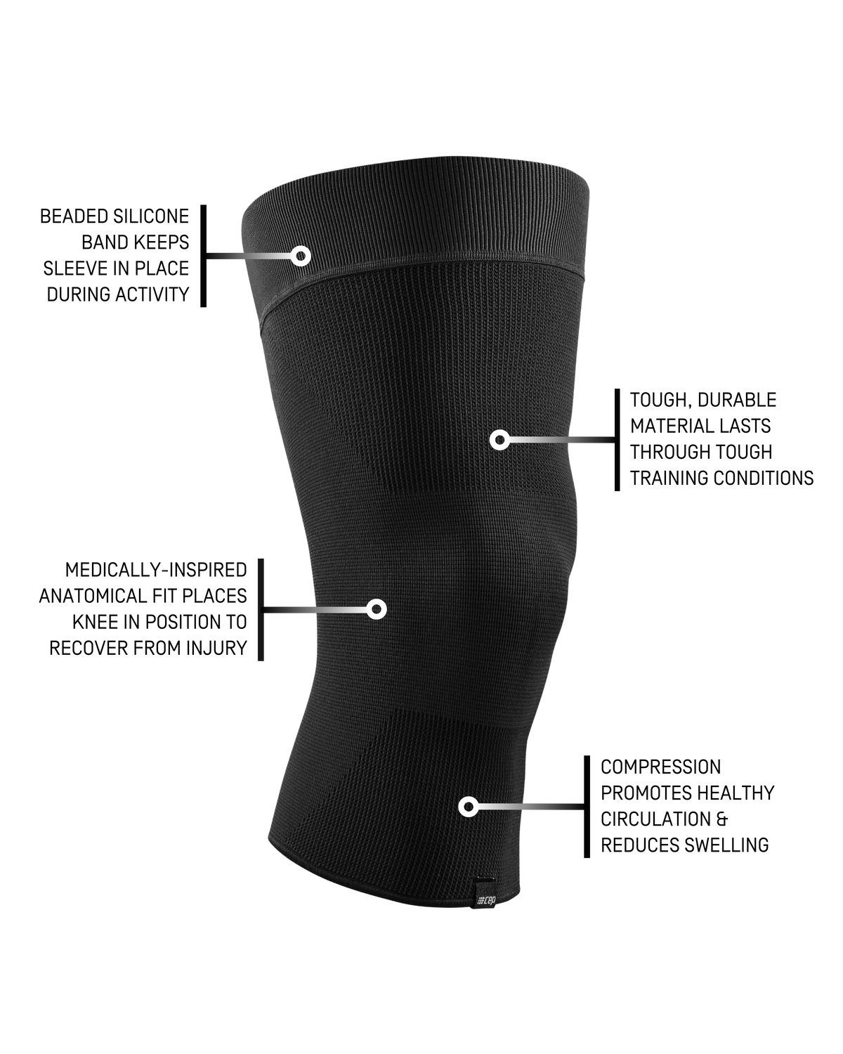 Mid Support Knee Sleeve, Black-Mid