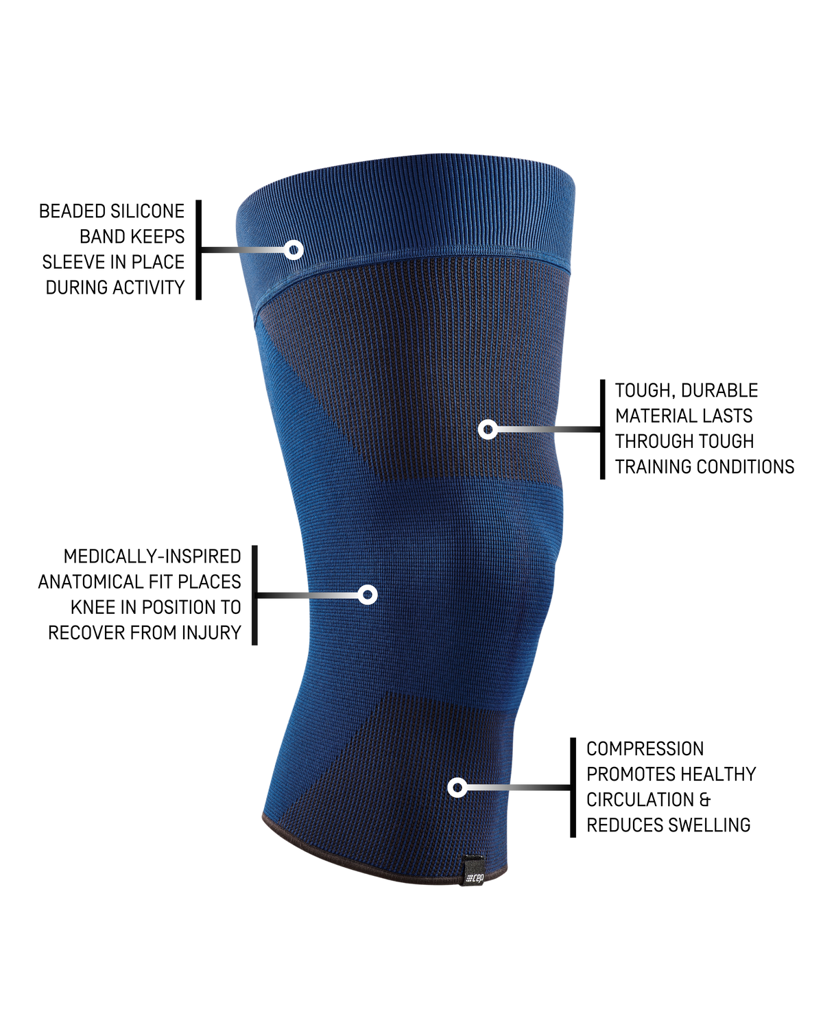 Mid Support Knee Sleeve, Blue-Mid