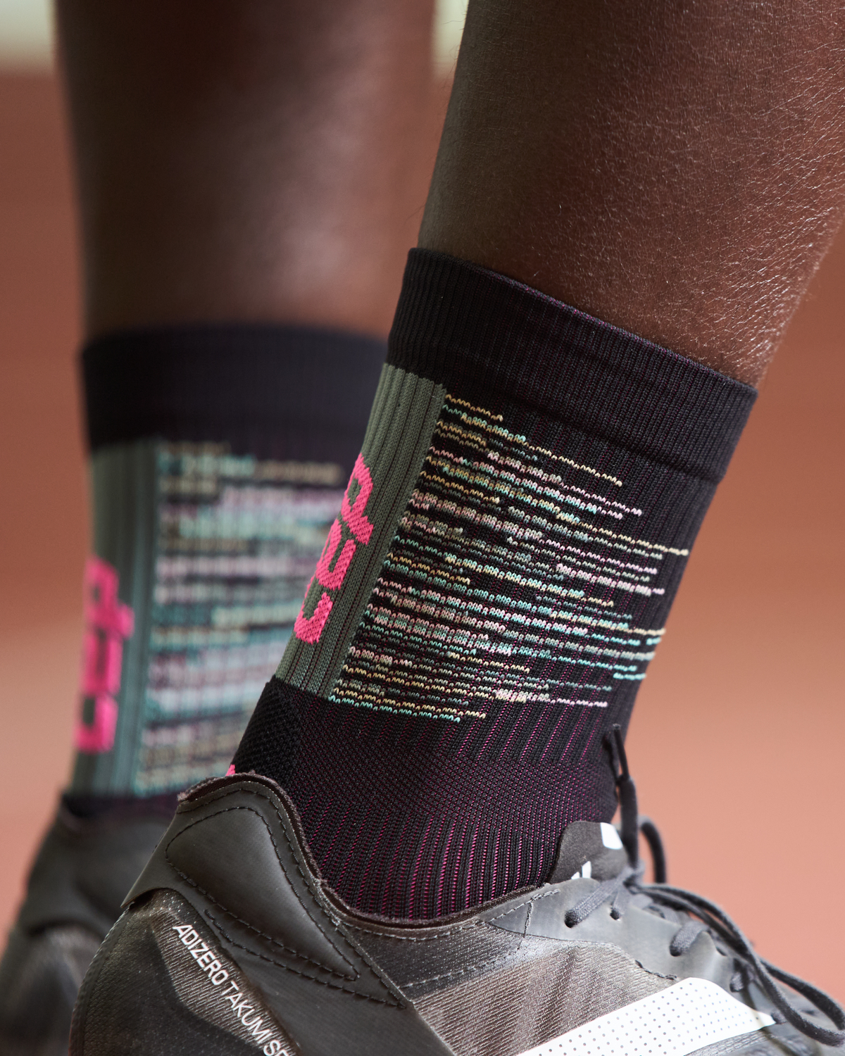 Paris Vibes Mid Cut Compression Socks, Women, Paris - Black/Green, close-up detail