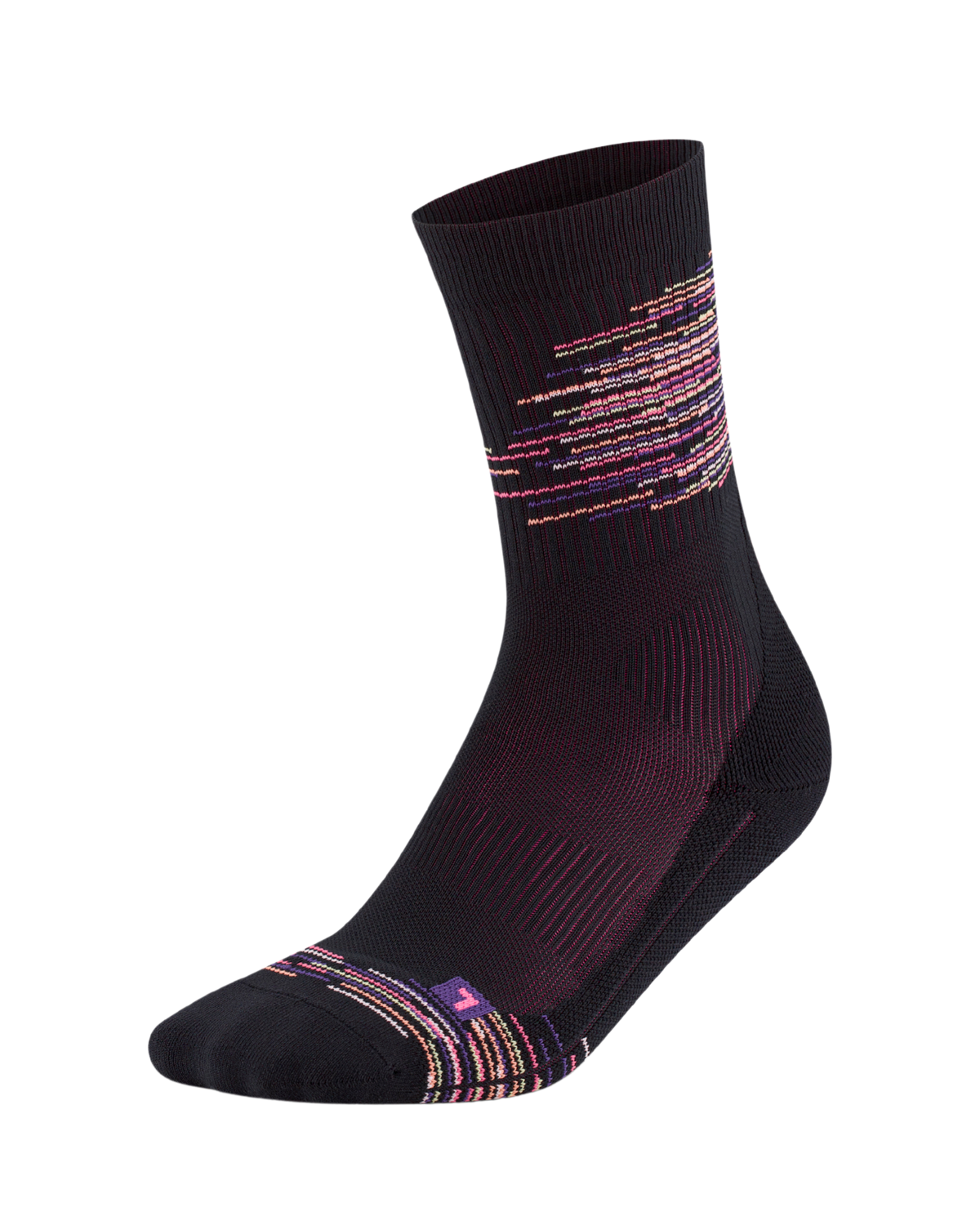 Paris Vibes Mid Cut Compression Socks, Women, Paris - Black/Purple