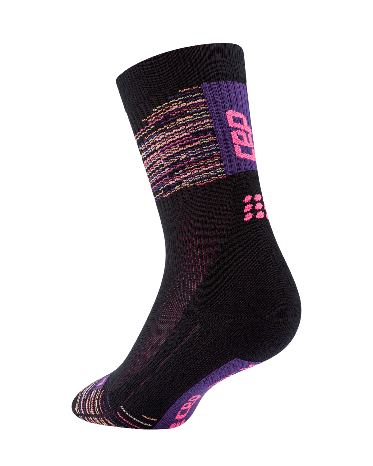 Paris Vibes Mid Cut Compression Socks, Women, Paris - Black/Purple