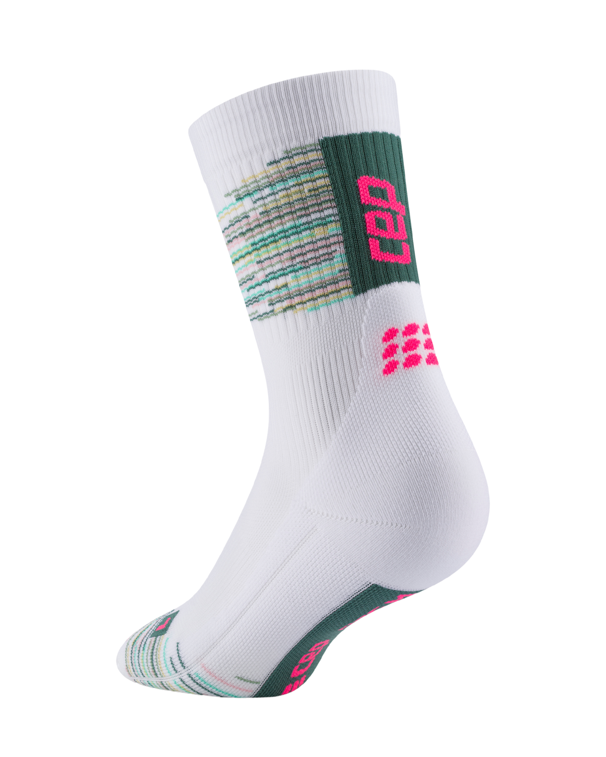 Paris Vibes Mid Cut Compression Socks, Women, Paris - White/Green