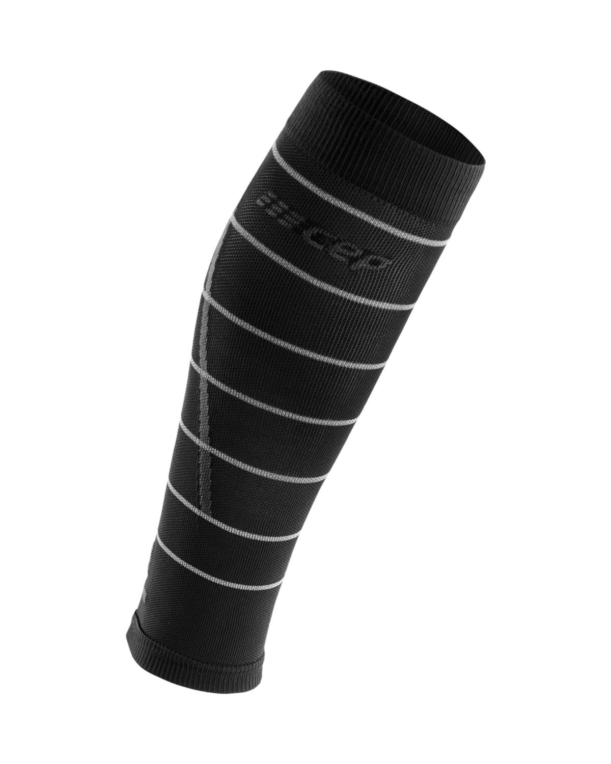 Reflective Compression Calf Sleeves, Men, Black/Silver