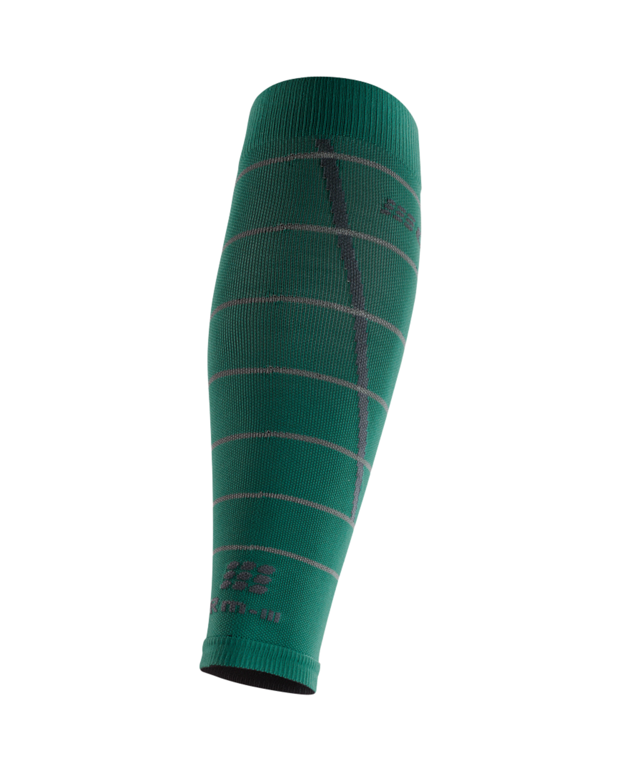 Reflective Compression Calf Sleeves, Men, Green/Silver